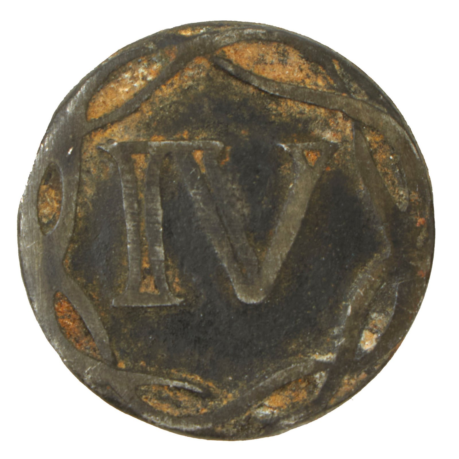 Buy Original British American Revolutionary War 4th King’s Own Regiment of Foot Coat Button - Regiment of First British Soldiers Killed | Original Firearms Antique For Sale