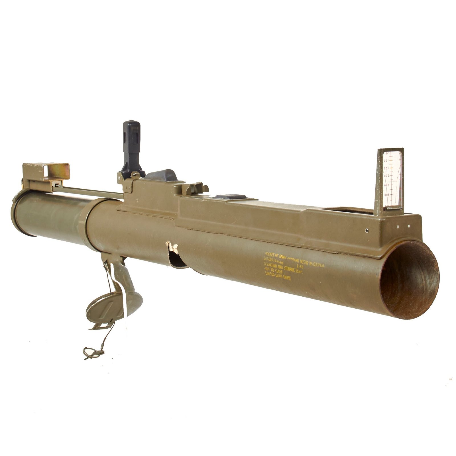 Buy Original U.S. Vietnam War Era 1973 Dated M72A2 Light Anti-Armor Weapon “LAW” Launcher Tube with Strap - INERT | Original Firearms Antique For Sale