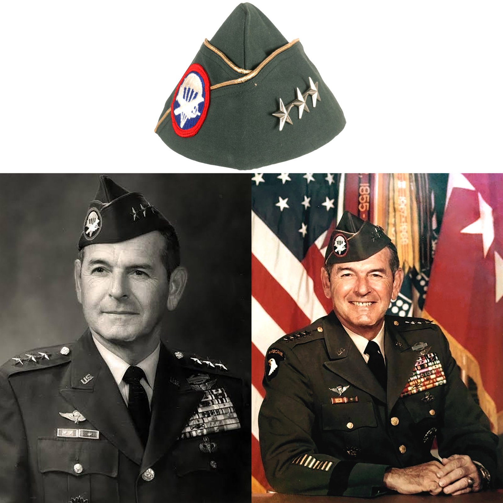 Buy Original U.S. Vietnam War General Melvin Zais’ Monogrammed Overseas Cap with Photo & Biography - 101st Airborne Commander | Original Firearms Antique For Sale