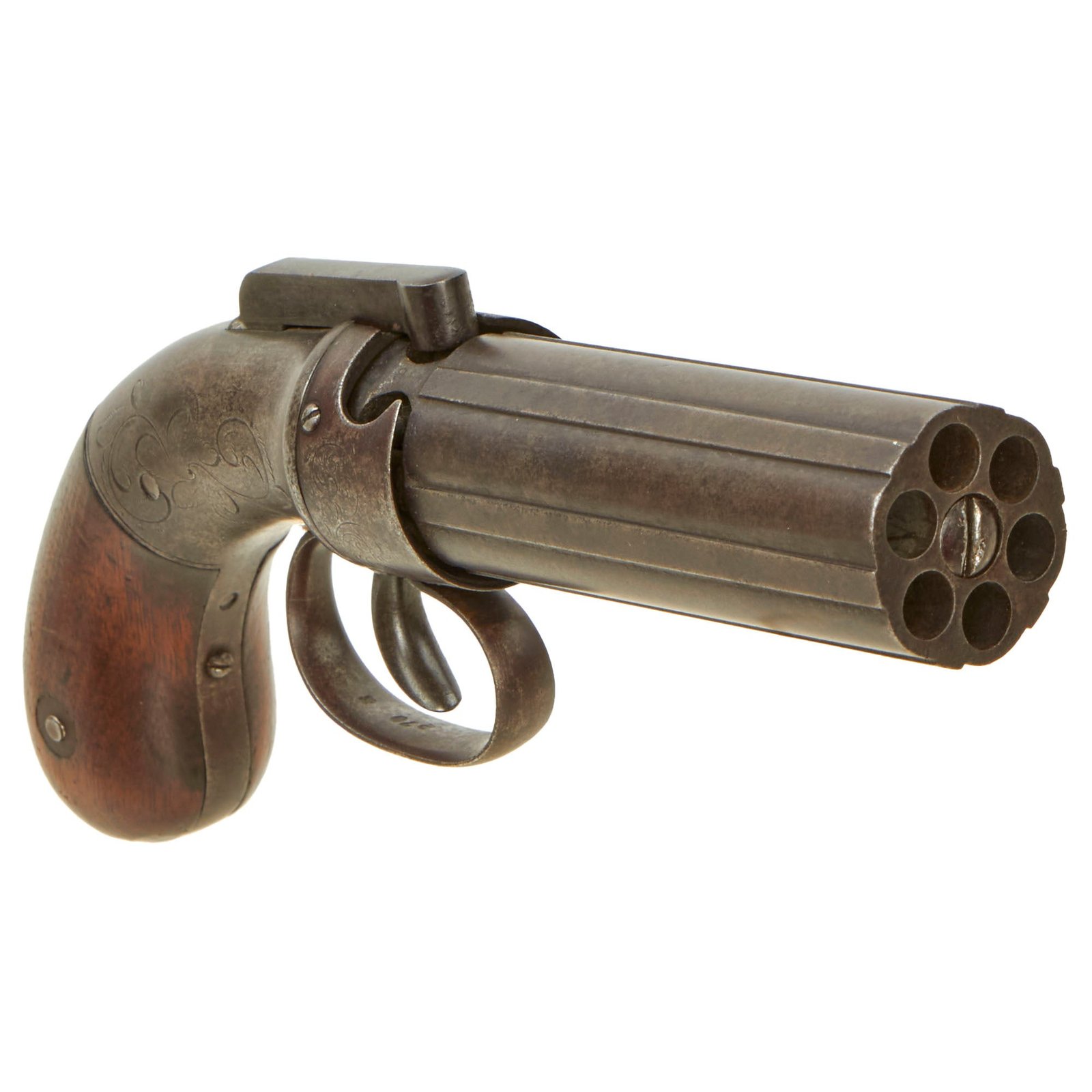 Buy Original U.S. Allen & Thurber of Worcester 1837 Patent .31cal Percussion Pepperbox Revolver - Matching Serial 270 | Original Firearms Antique For Sale