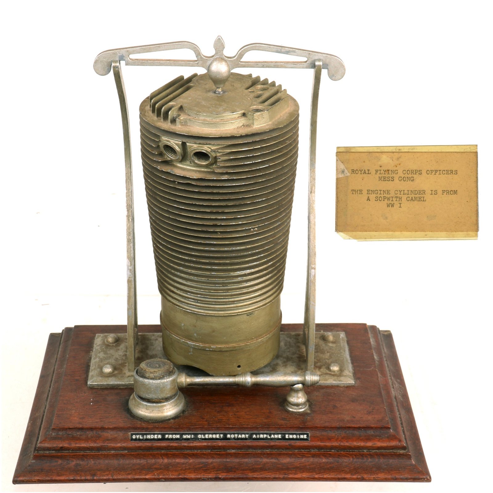 Buy Original British WWI RFC Sopwith Camel Aircraft Rotary Engine Cylinder Head Converted to Officer's Mess Dinner Gong - Royal Flying Corps | Original Firearms Antique For Sale