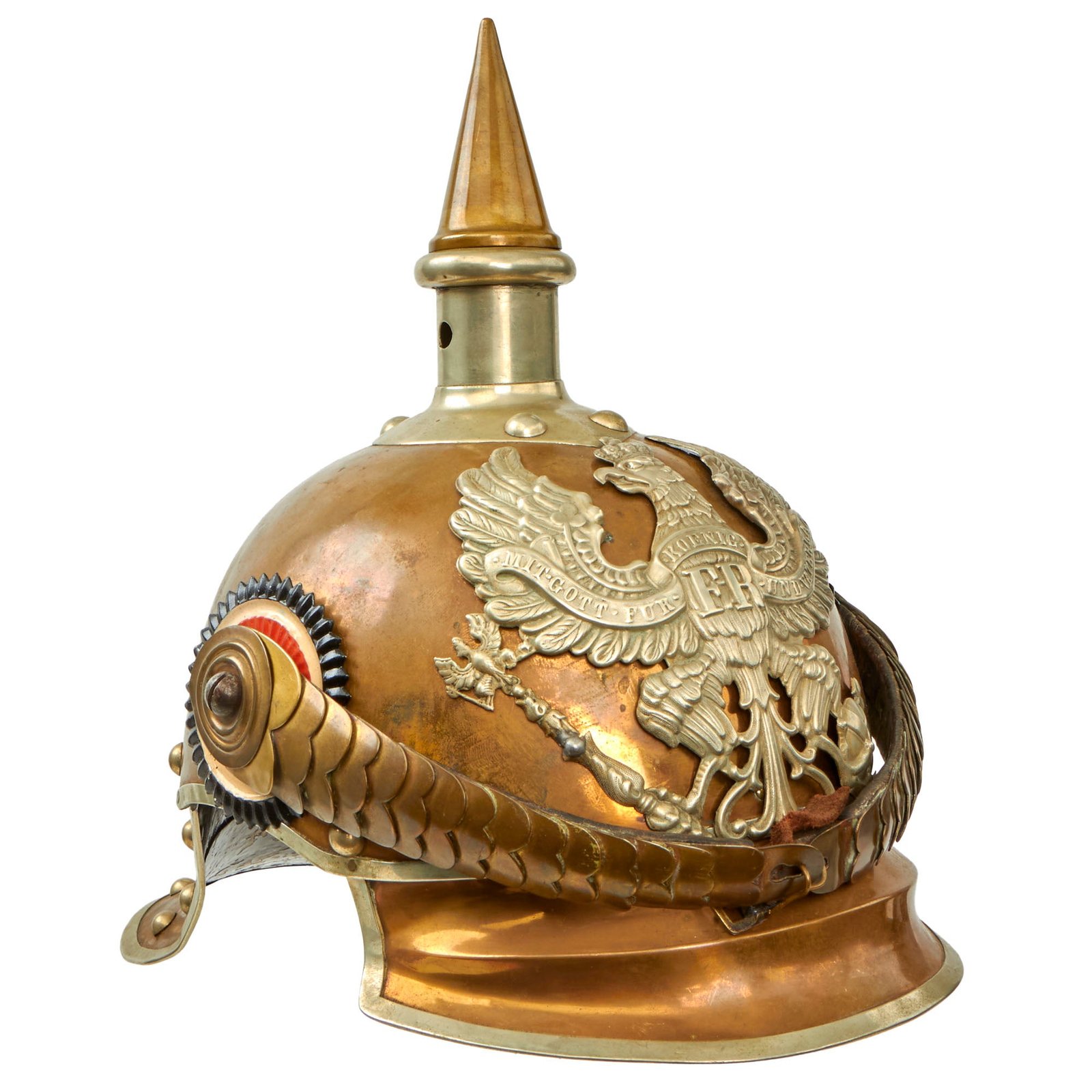 Buy Original German Pre-WWI M1862/67 Kurassier Line Regiments Lobster Tail Pickelhaube Spiked Helmet | Original Firearms Antique For Sale