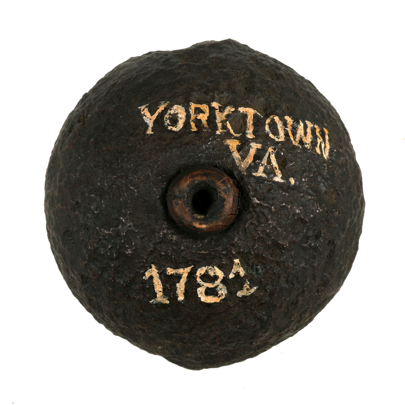Buy Original U.S. Revolutionary War Era Early inert Ball Hand Grenade Excavated at the Site of the 1781 Siege of Yorktown, Virginia | Original Firearms Antique For Sale