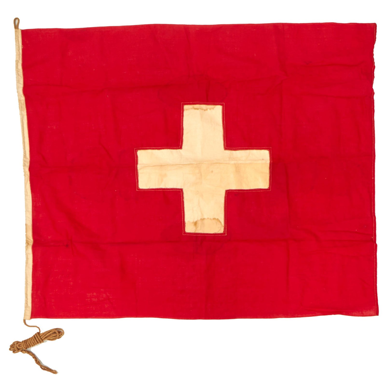 Buy Original Swiss WWII “Federal Cross” Flag of Switzerland - 30" × 36" | Original Firearms Antique For Sale