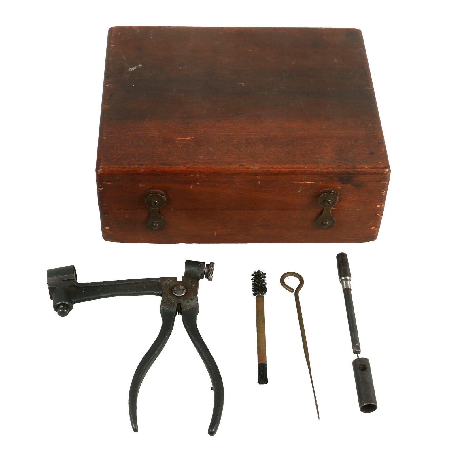 Buy Original U.S. Pre-WWI Frankford Arsenal Decapping & Cleaning Tool Set For Small Arms in Original Chest | Original Firearms Antique For Sale