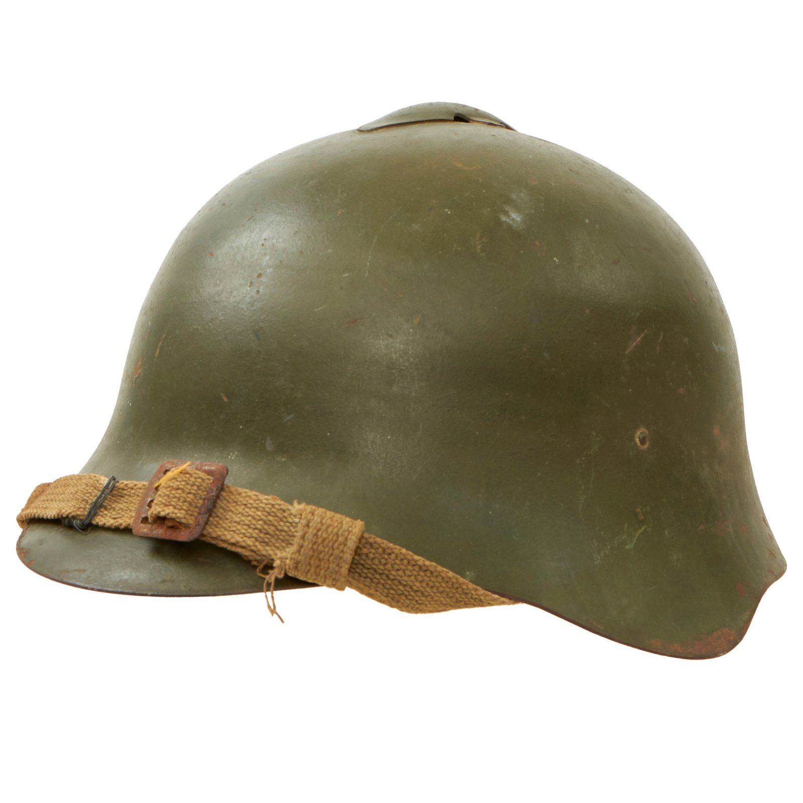 Buy Original WWII Soviet Union M36 Soviet SSh-36 "Gladiator" Steel Combat Helmet Shell with Web Chinstrap | Original Firearms Antique For Sale