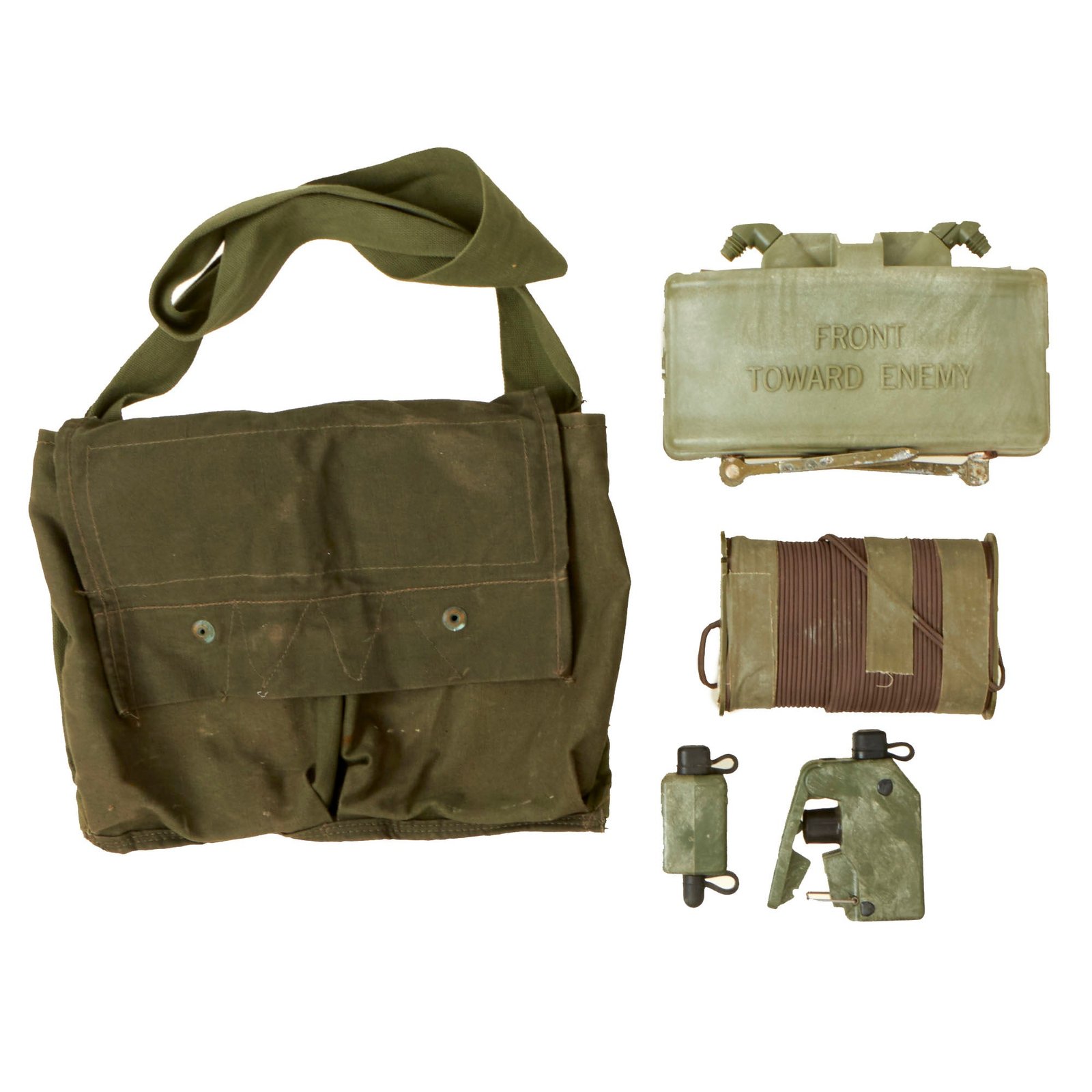 Buy Original U.S. Vietnam War Complete M68 Claymore Mine Training Kit with Canvas Carry Bag - Inert | Original Firearms Antique For Sale