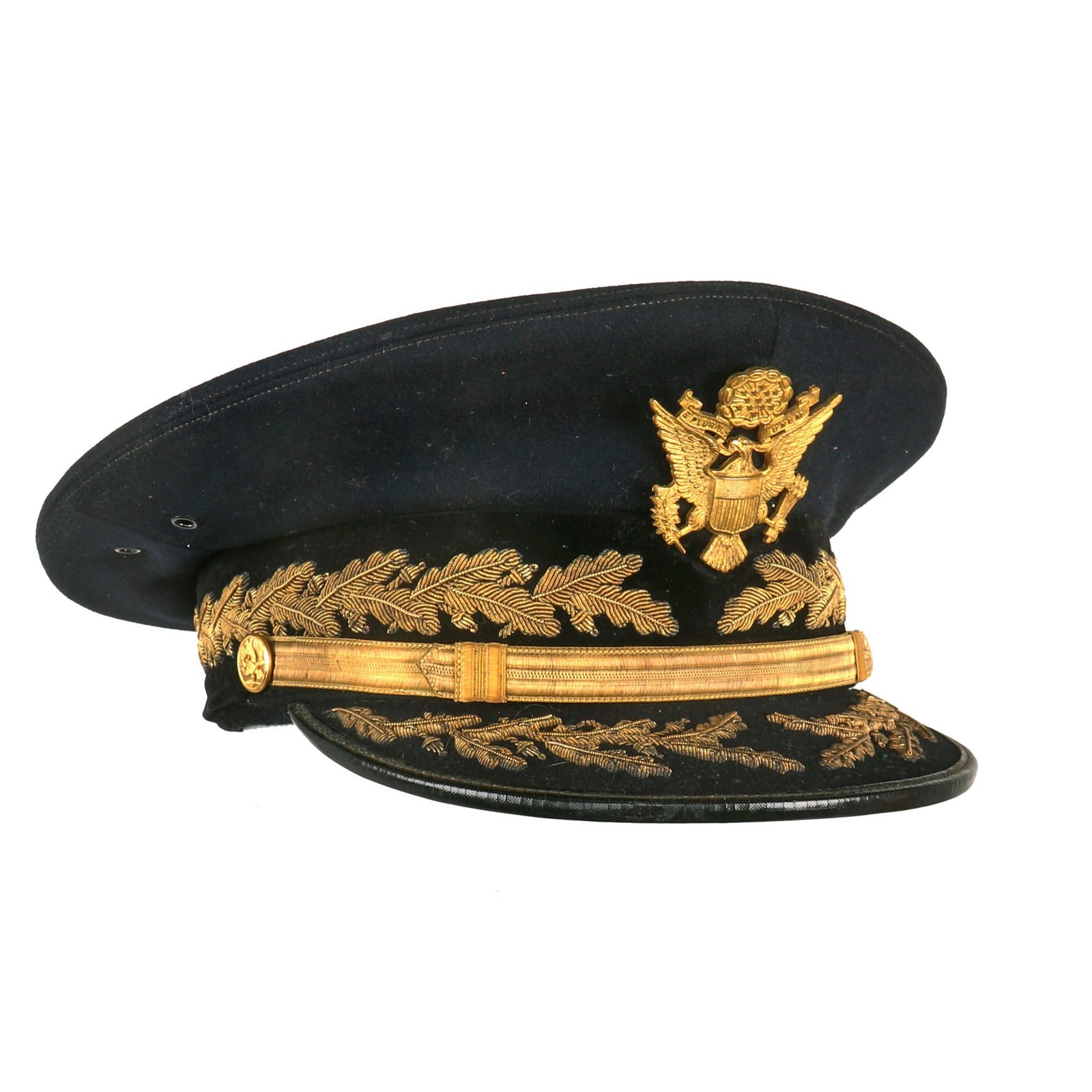 Buy Original U.S. WWII Korean War Brigadier General Allen Douglas Hulse Blue Peaked Visor Cap | Original Firearms Antique For Sale