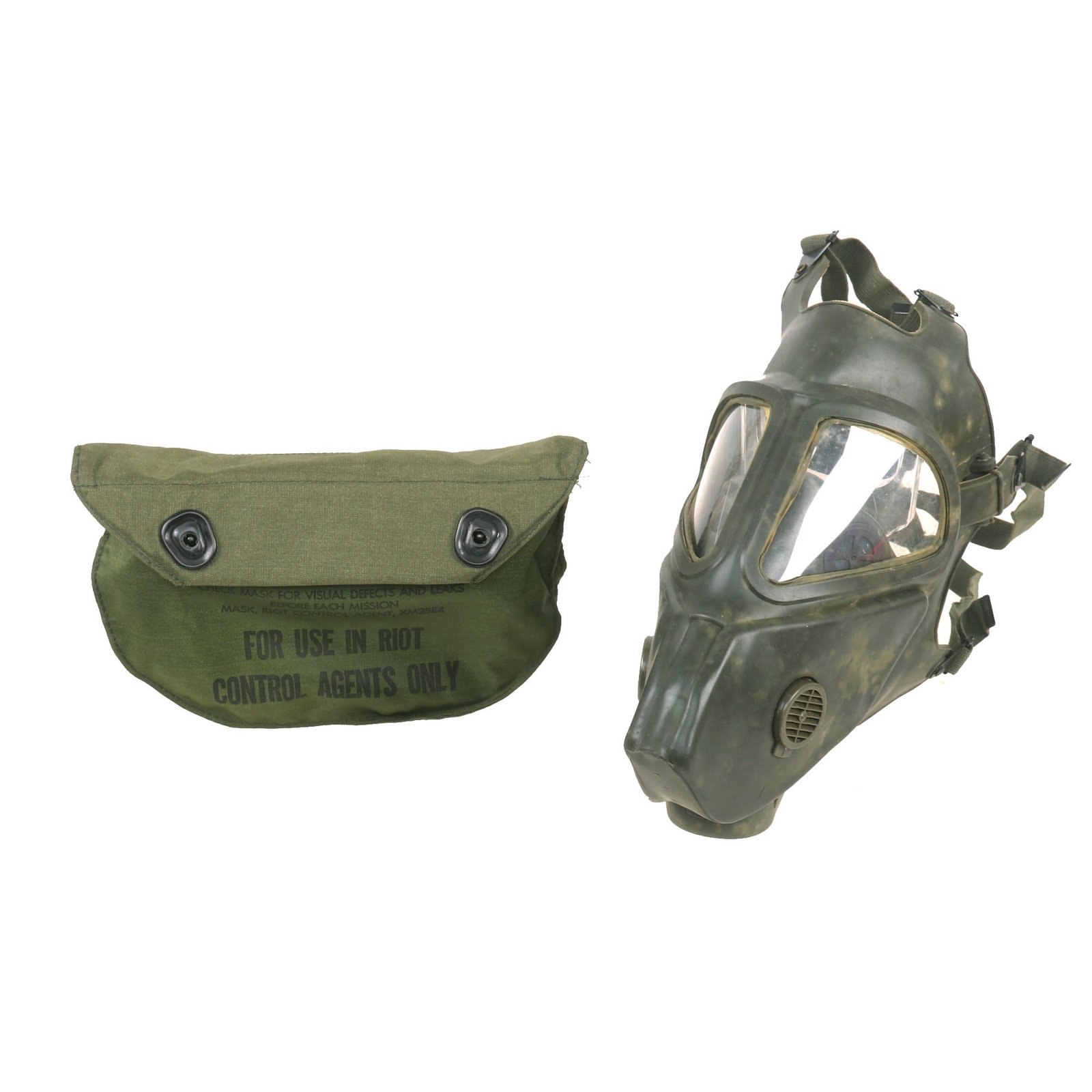 Buy Original U.S. Vietnam War Era XM28E4 Grasshopper Riot Control Agent Gas Mask in Original Pouch - 1969 Dated | Original Firearms Antique For Sale