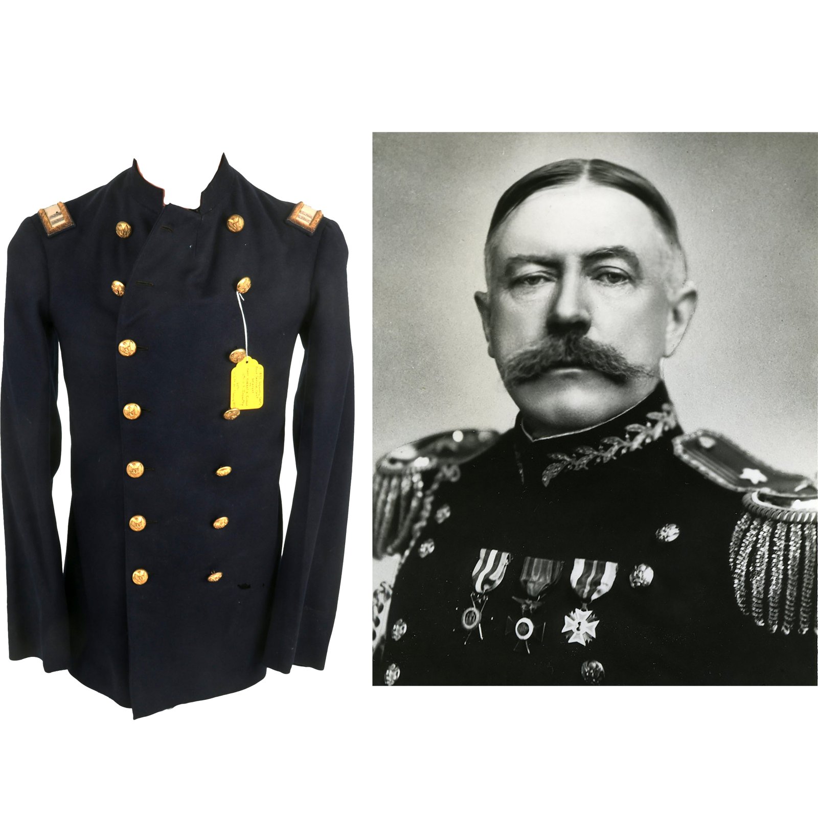 Buy Original U.S. Spanish-American War 12th Infantry Captain Robert Kennon Evans Officer’s Blue Wool Service Coat - Battle of San Juan Hill | Original Firearms Antique For Sale