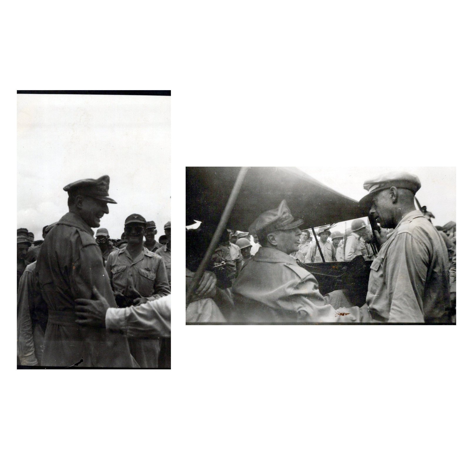 Buy Original U.S. WWII Unpublished 4 ½” x 2 ½” Photographs of General Douglas MacArthur - 2 Items | Original Firearms Antique For Sale