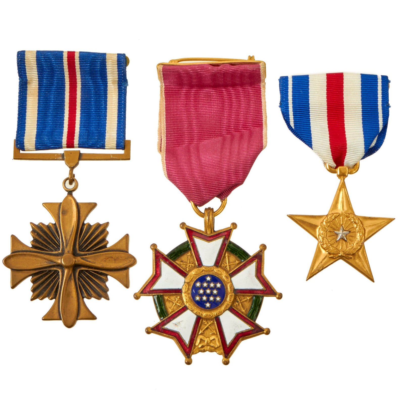 Buy Original U.S. WWII Medal Lot Featuring Numbered Silver Star Medal - (3) Items | Original Firearms Antique For Sale