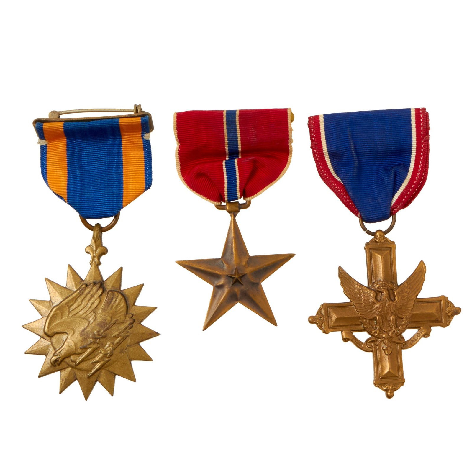 Buy Original U.S. WWII Medal Lot Featuring Numbered Air Medal with Bronze Star & Distinguished Service Cross - 3 Total | Original Firearms Antique For Sale