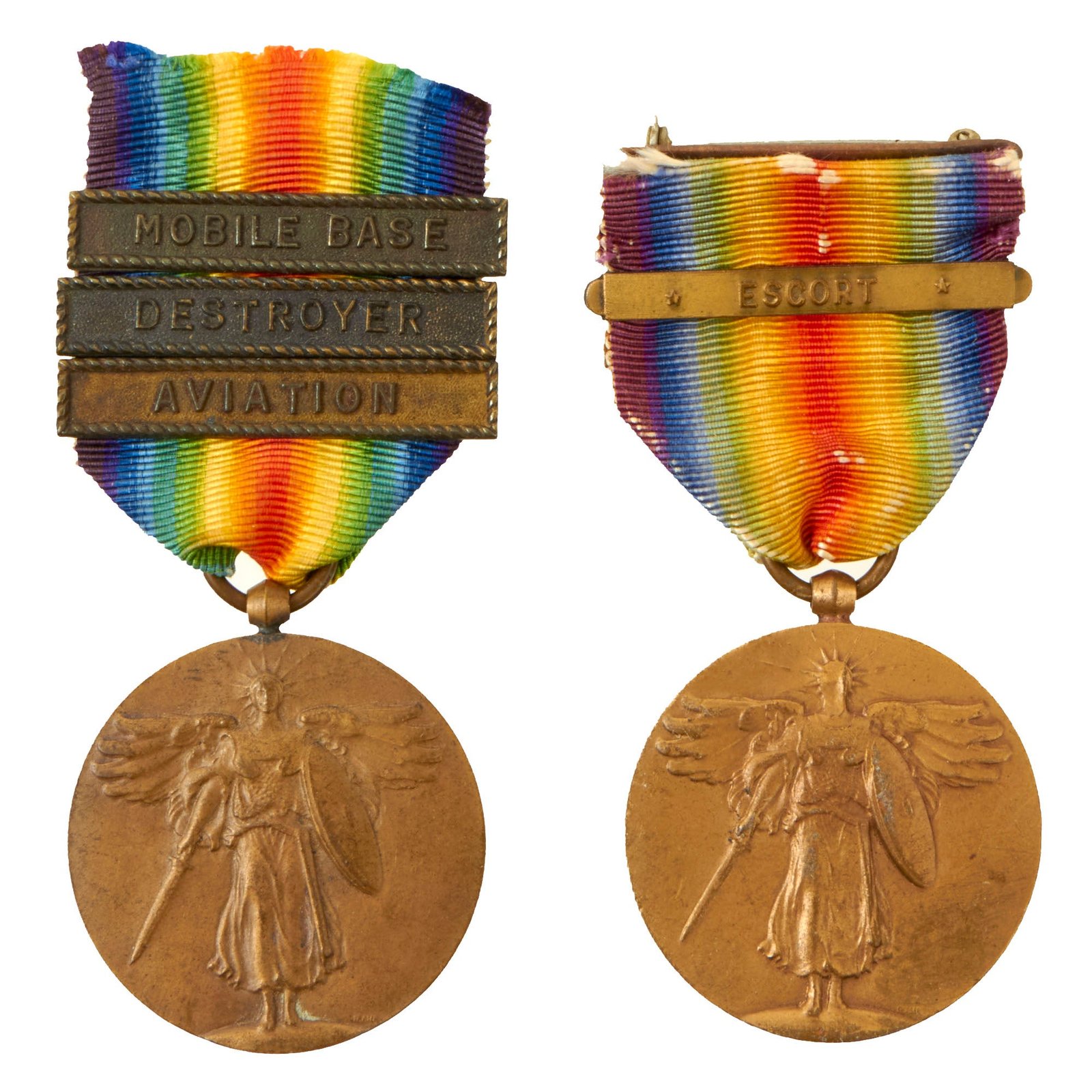 Buy Original U.S. WWI US Navy Victory Medal Lot - Ship Operations and Aviation Clasps | Original Firearms Antique For Sale