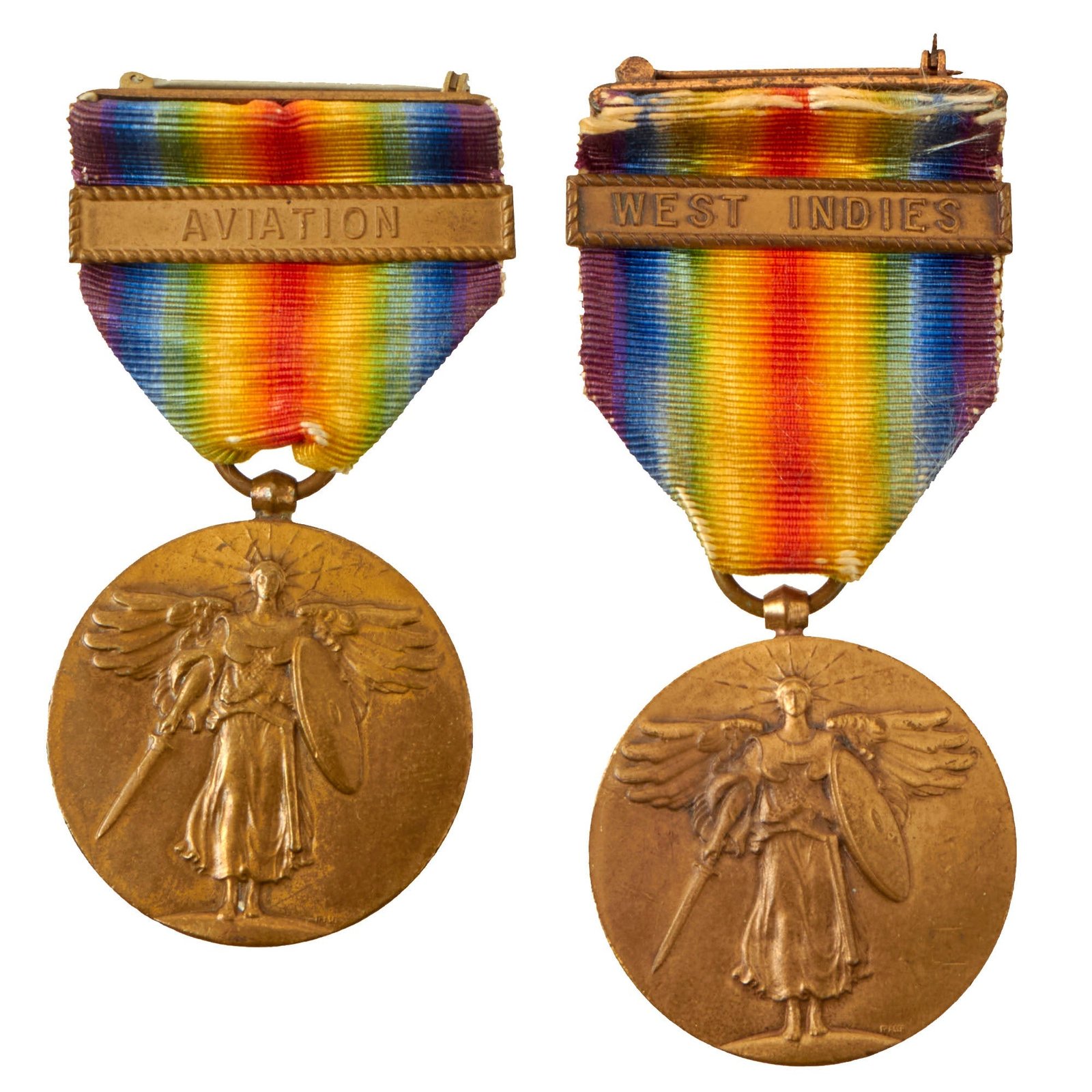 Buy Original U.S. WWI US Navy & Marine Corps Victory Medal Lot - Aviation & West Indies | Original Firearms Antique For Sale