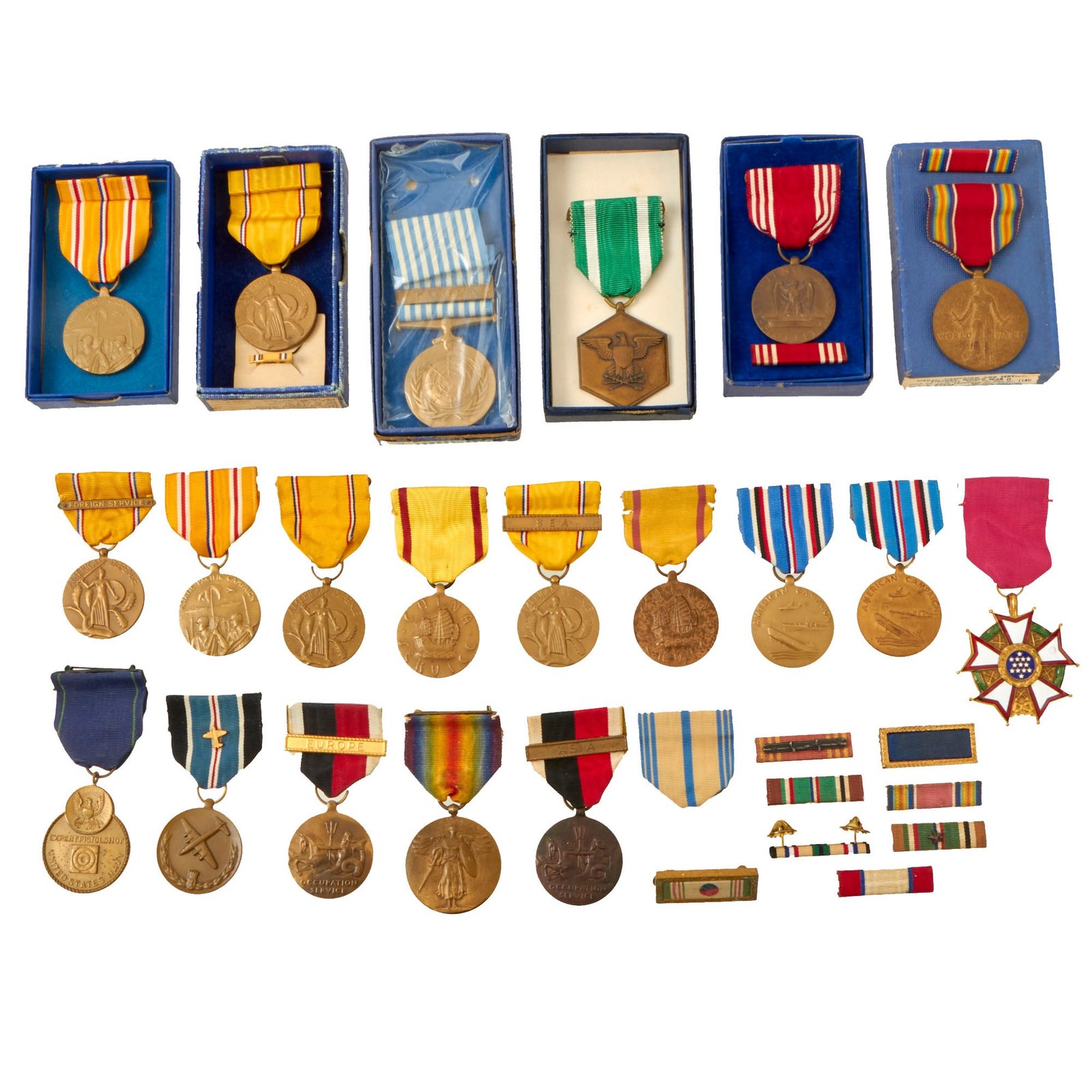 Buy Original U.S. WWI To Global War on Terror Era Military Medal Lot - 28 Pieces Total | Original Firearms Antique For Sale