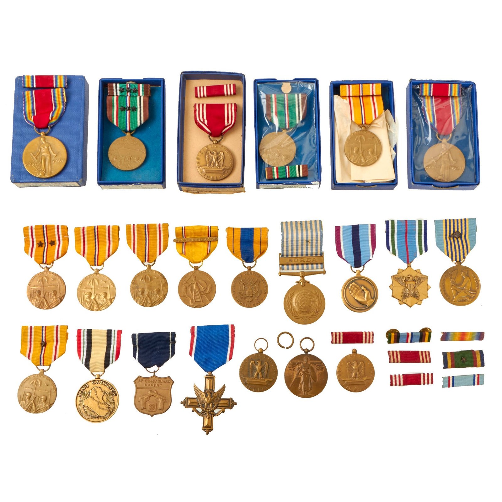 Buy Original U.S. WWI WWII To Global War on Terror Era Military Medal Lot - 29 Pieces Total | Original Firearms Antique For Sale