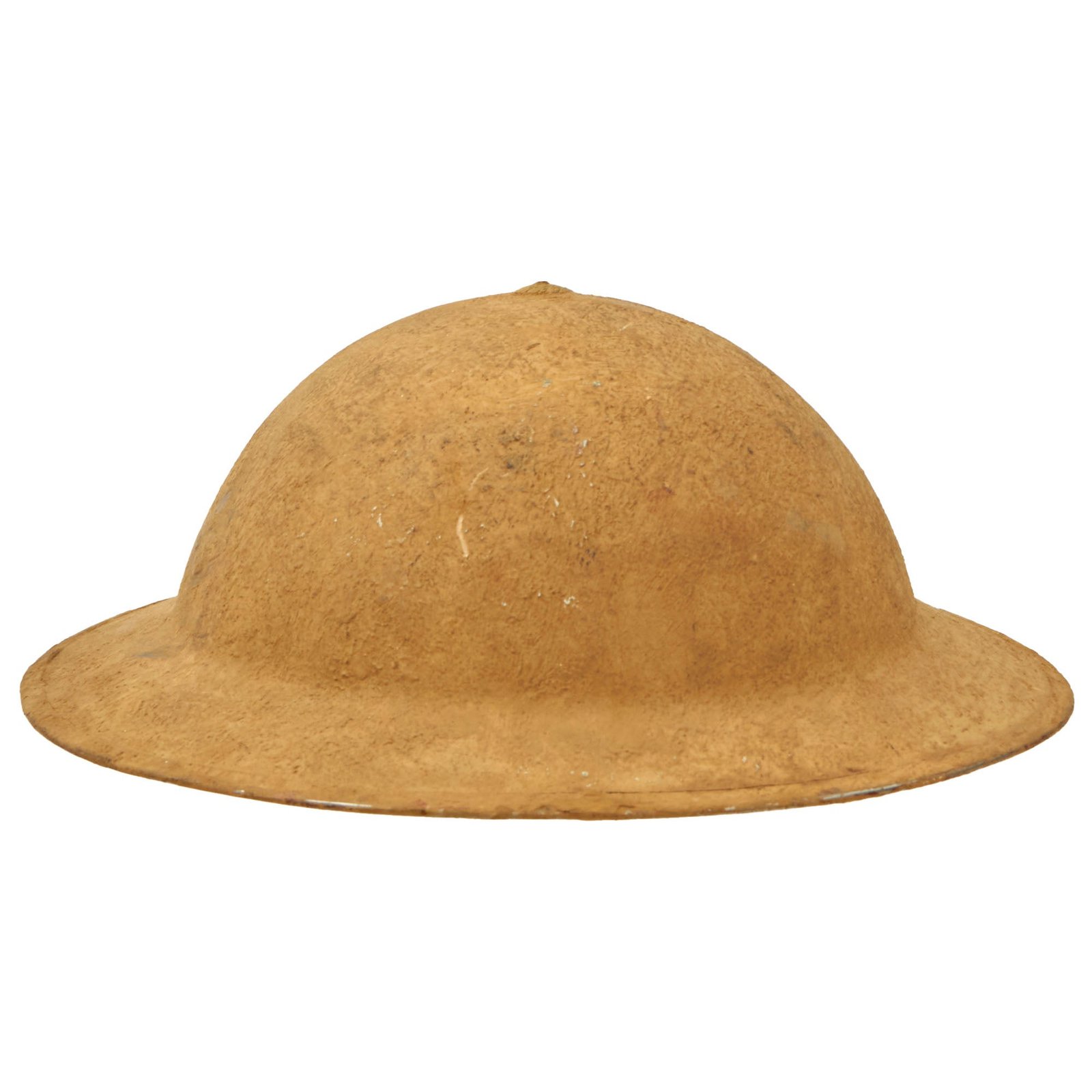 Buy Original British WWII South African Manufactured Desert Tan Brodie MkII Steel Helmet with Drilled Holes for Net & Liner by Jager Rand - Dated 1942 | Original Firearms Antique For Sale