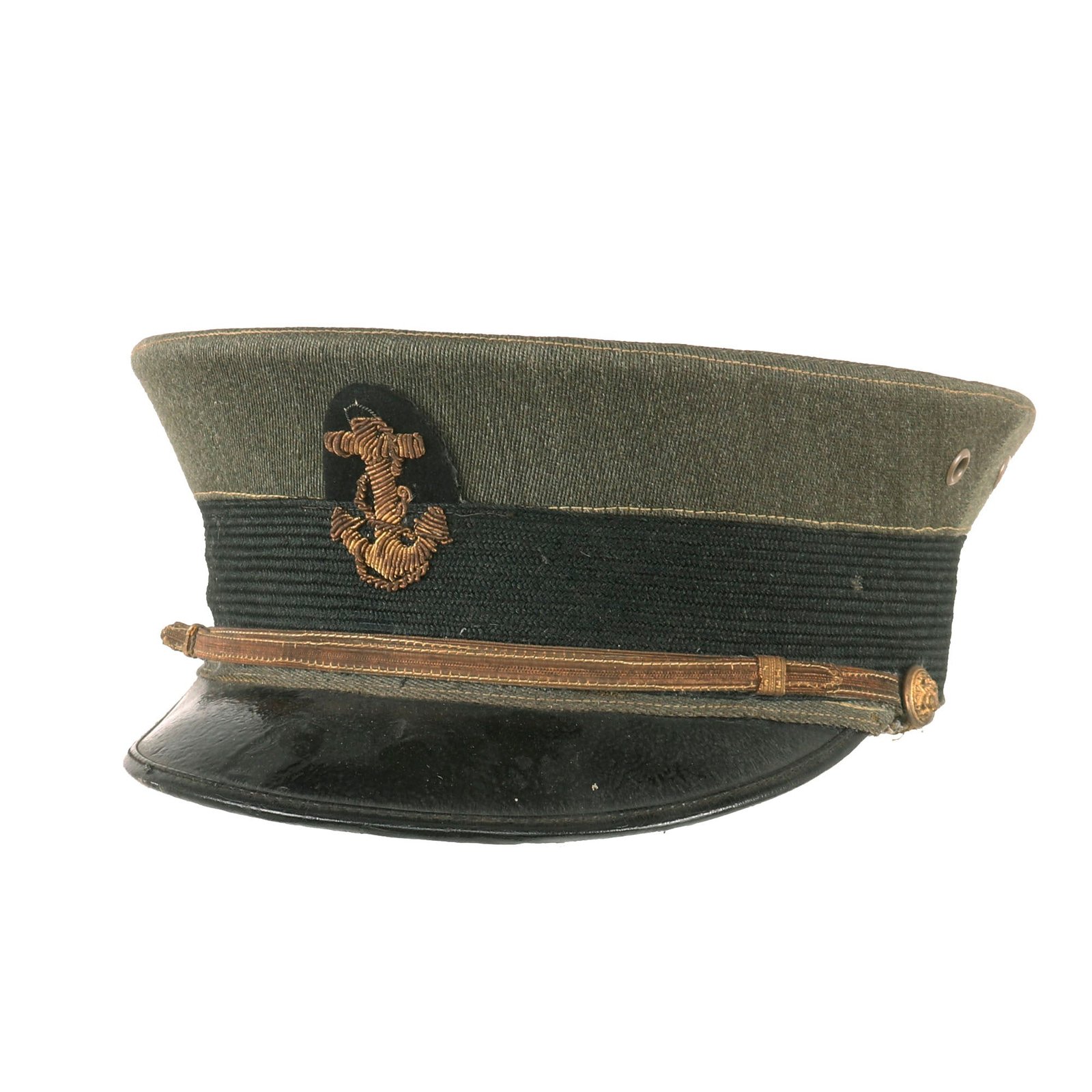 Buy Original WWI Era U.S. Navy Named Bell Crown Visor Cap with Bullion Insignia - Dated 1913 | Original Firearms Antique For Sale