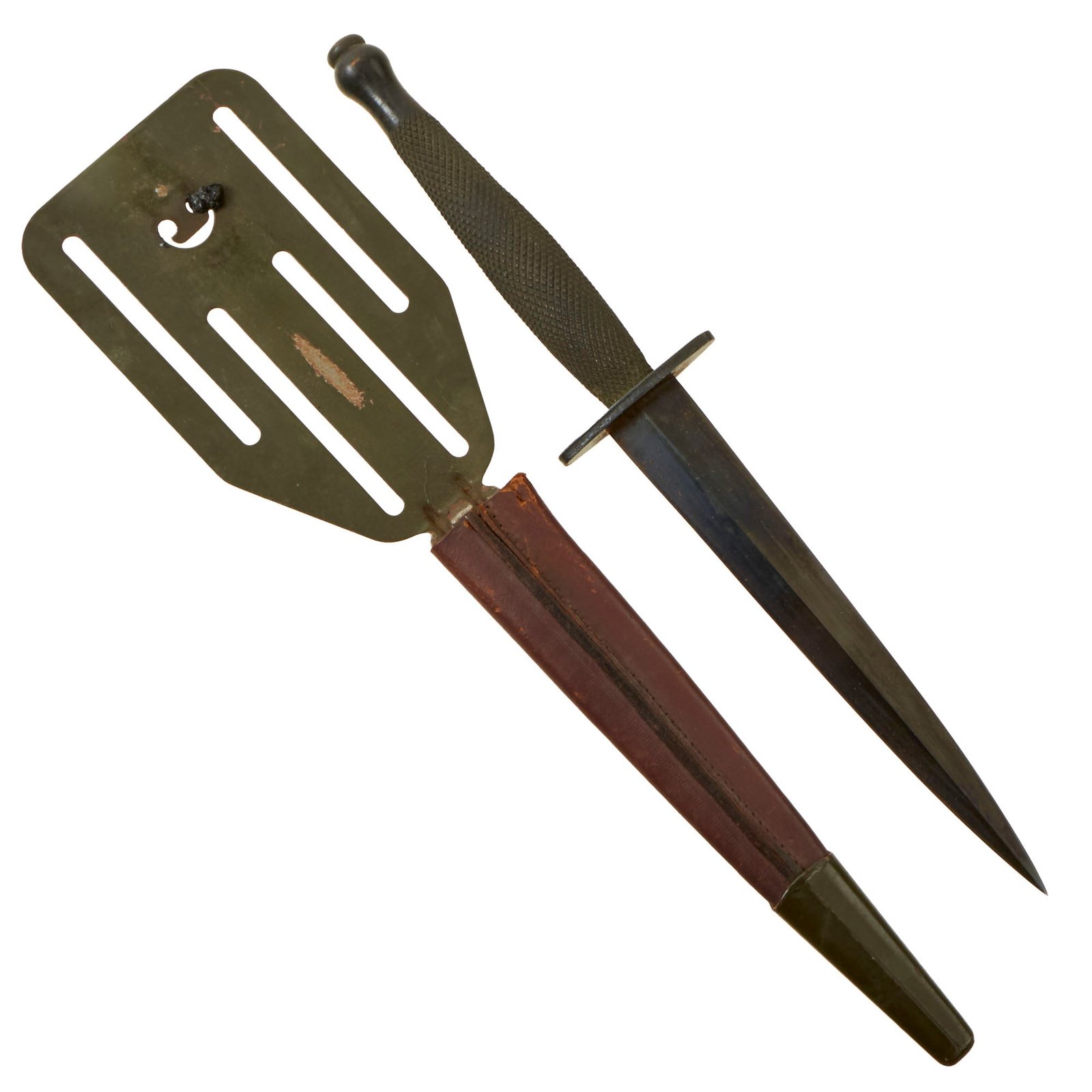 Buy Original U.S. WWII OSS Stiletto by Landers, Frary, and Clark LF&C with Pancake Flipper Scabbard | Original Firearms Antique For Sale