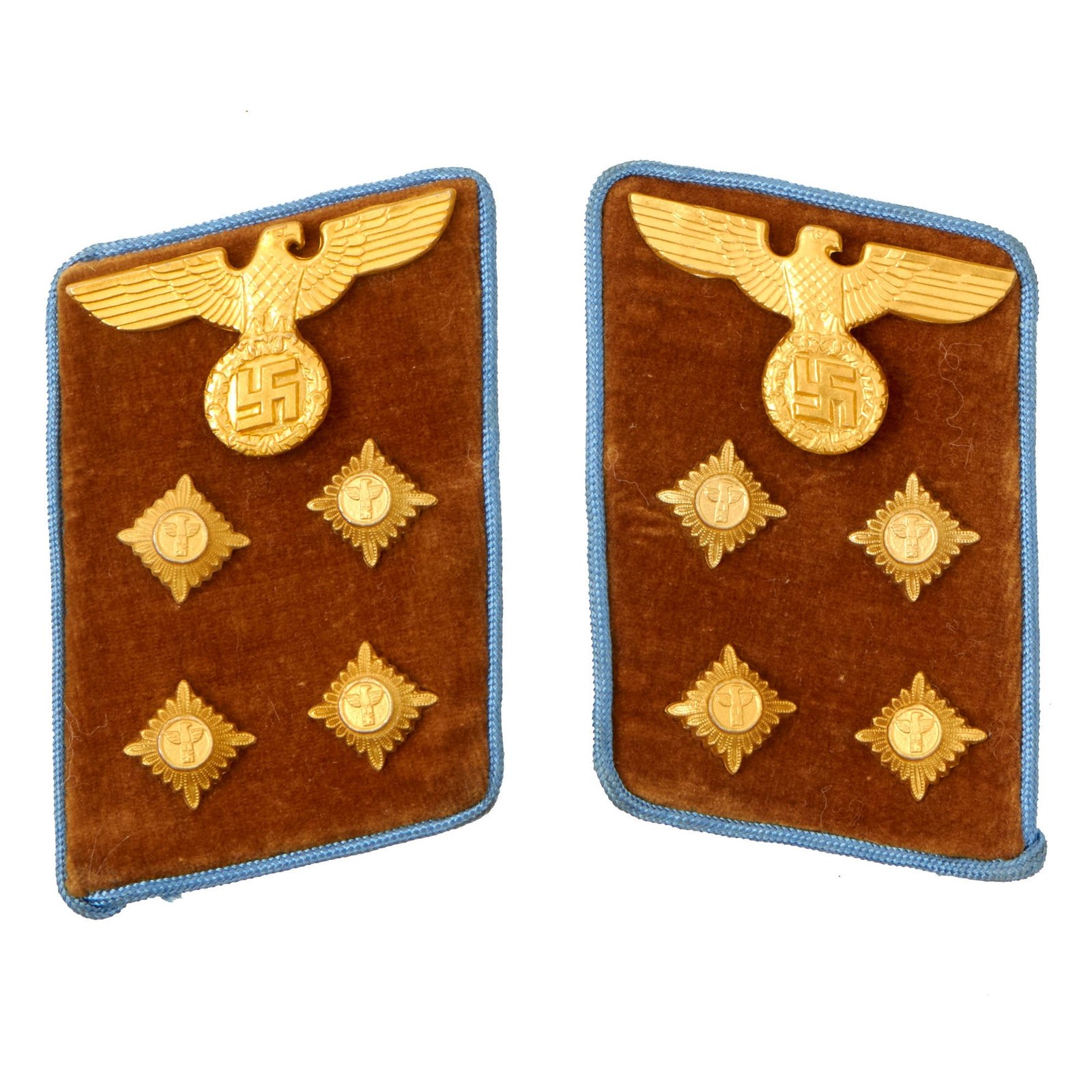 Buy Original German WWII NSDAP Local Group Community Leader Matched Pair of Collar Tabs - Gemeinschaftsleiter | Original Firearms Antique For Sale