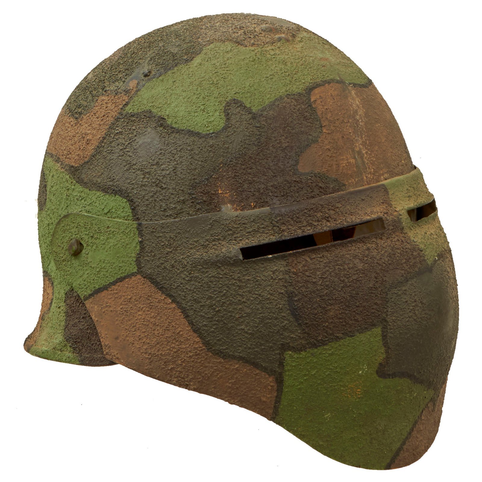 Buy Original 1918 U.S. WWI Camouflage Painted Ford Motor Company Model 8 Experimental Helmet with Liner & Chinstrap | Original Firearms Antique For Sale
