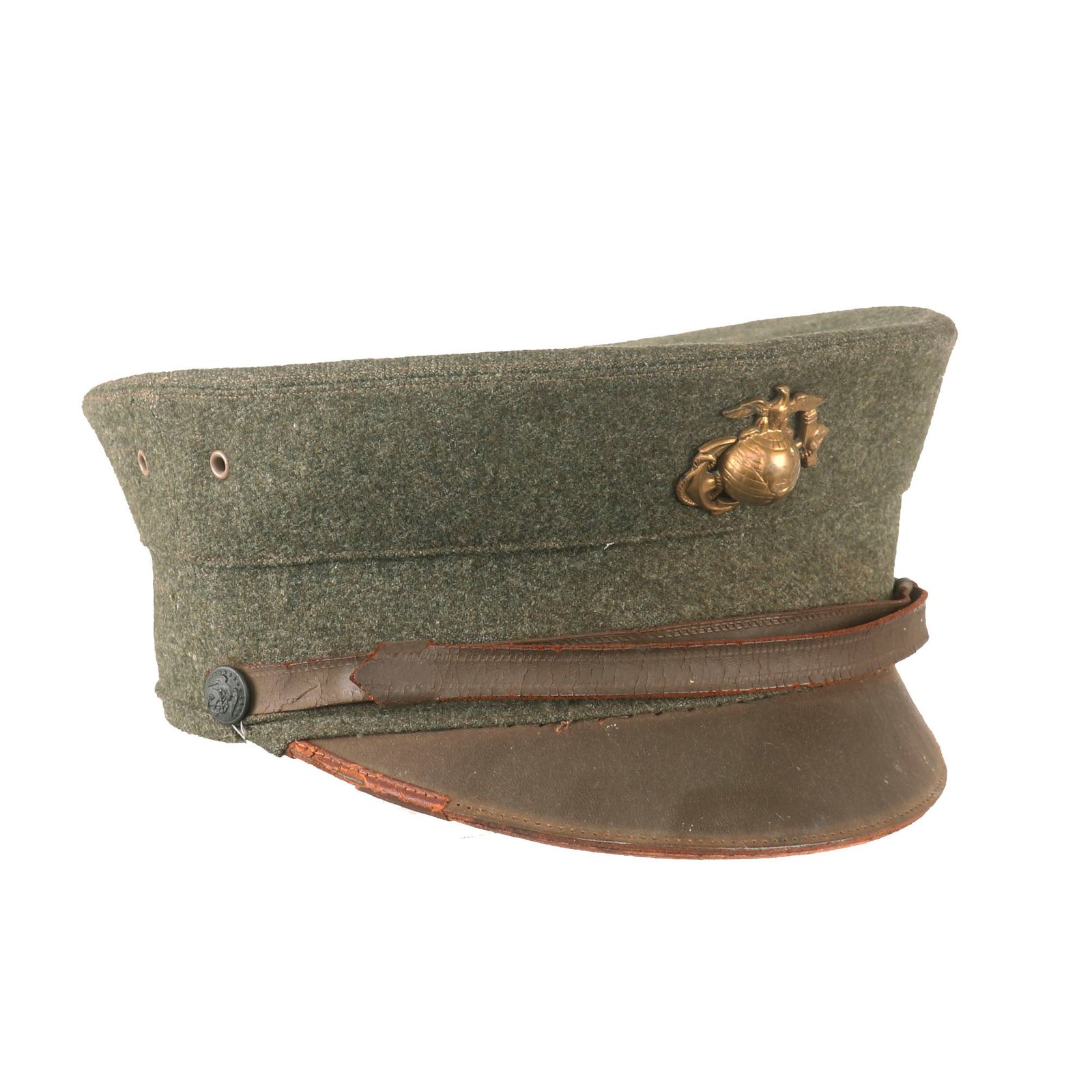 Buy Original WWI Era U.S. Marine Corps Summer Dress Enlisted Bell Crown Visor Cap with EGA Insignia - Size 7 | Original Firearms Antique For Sale