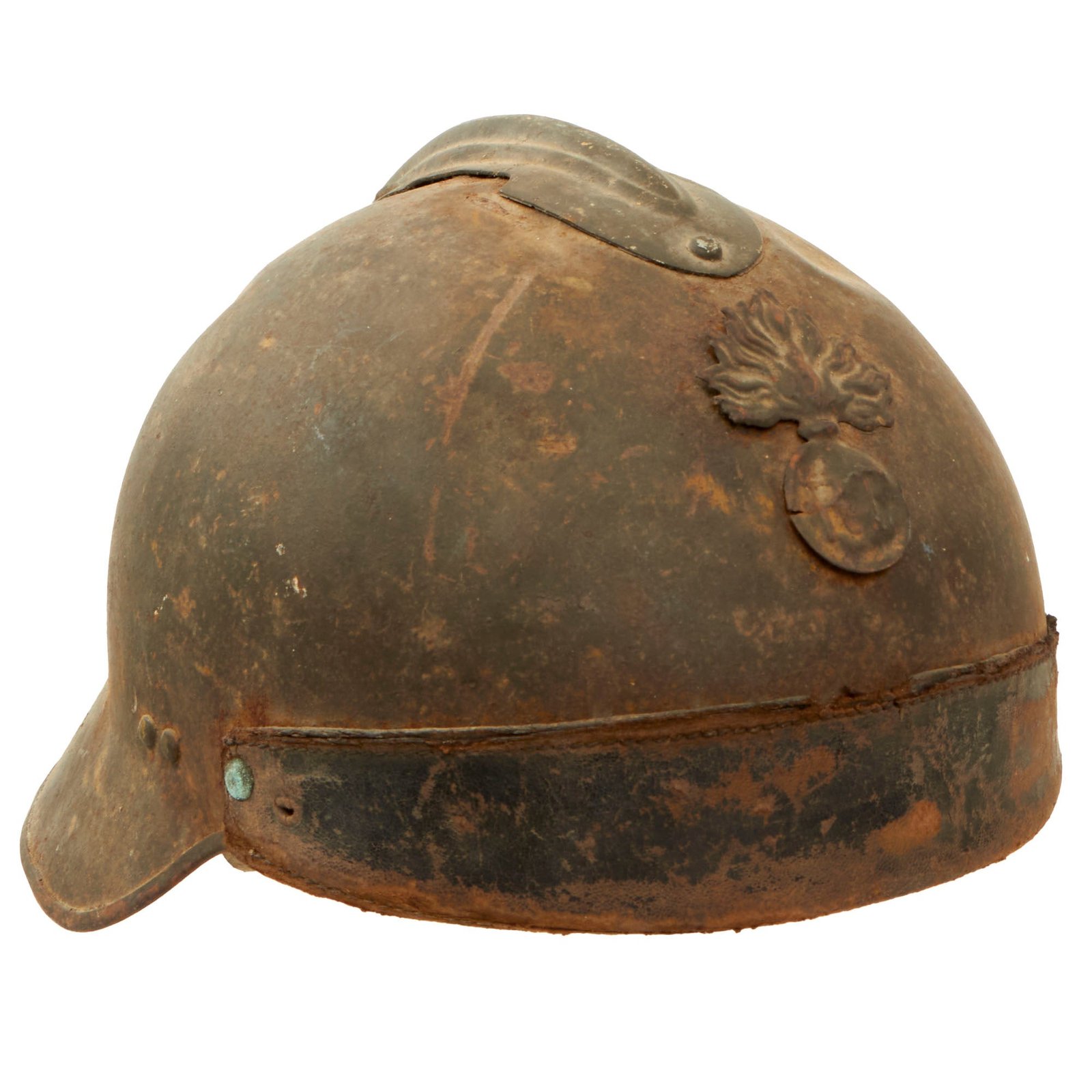 Buy Original French Pre-WWII Experimental Modified M1926 Adrian Helmet for Vehicle & Tank Use | Original Firearms Antique For Sale