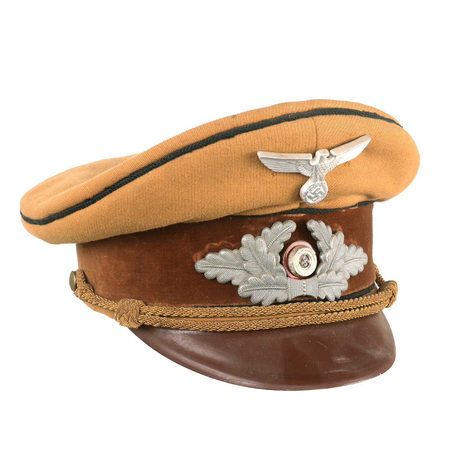 Buy Original German WWII Early NSDAP Kreisleitung District Political Leader's Visor Cap with Black Piping and RZM Tag | Original Firearms Antique For Sale