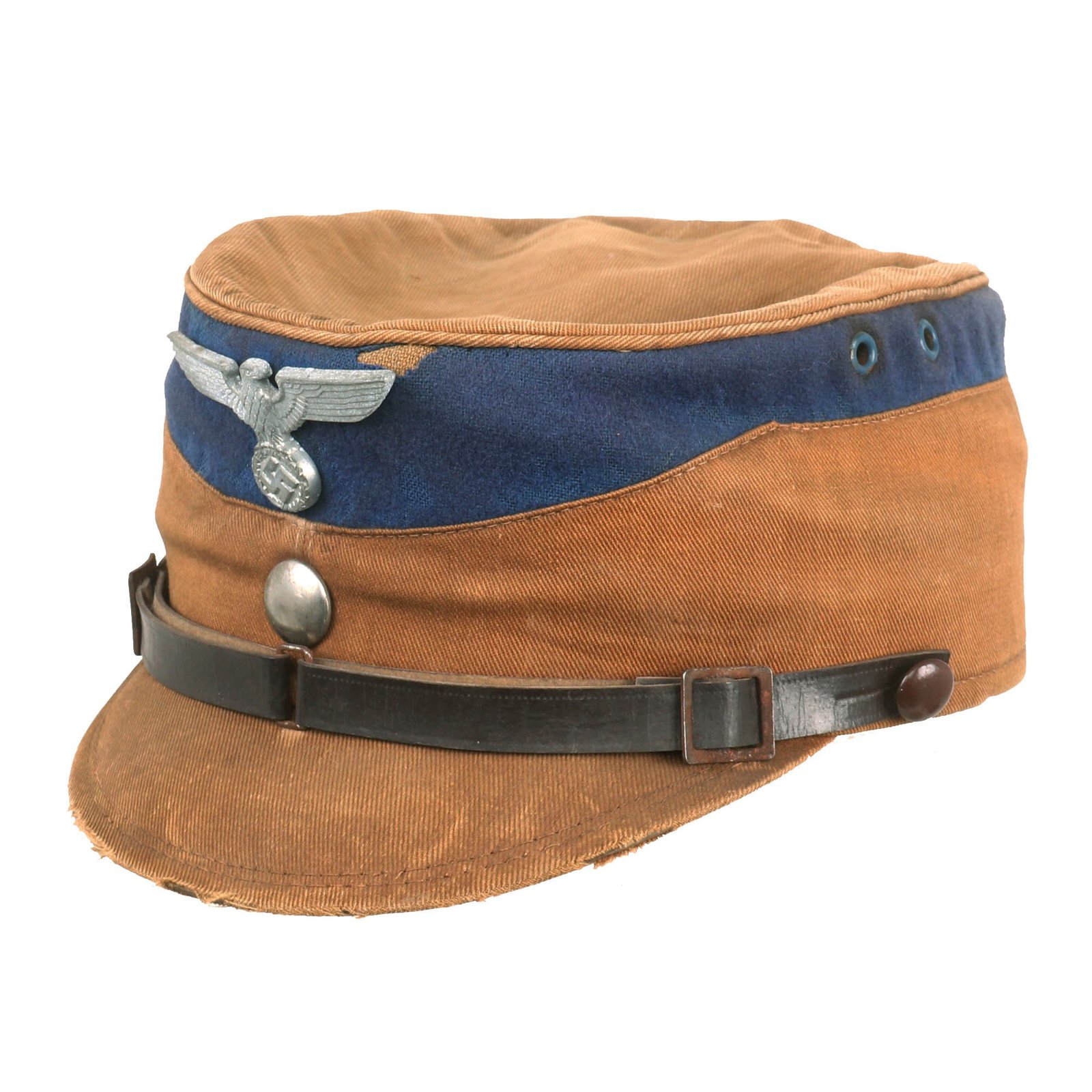 Buy Original German WWII SA Stormtrooper Tan and Navy Blue Kepi from Gruppe Hessen with RZM Tag - Size 56 | Original Firearms Antique For Sale