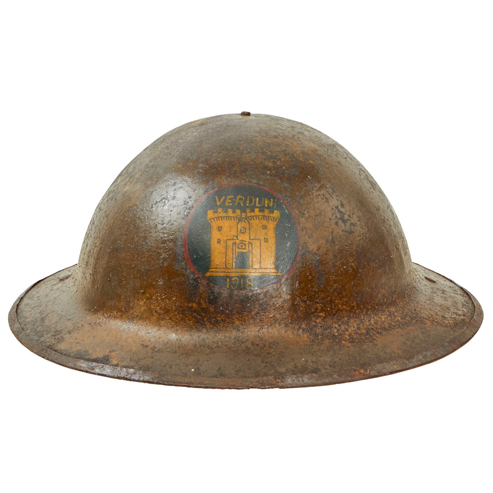 Buy Original U.S. WWI Named Extremely Scarce 101st Military Police Company British-Made Mk. I Doughboy Helmet - Full Liner & Chinstrap - 26th Yankee Division | Original Firearms Antique For Sale