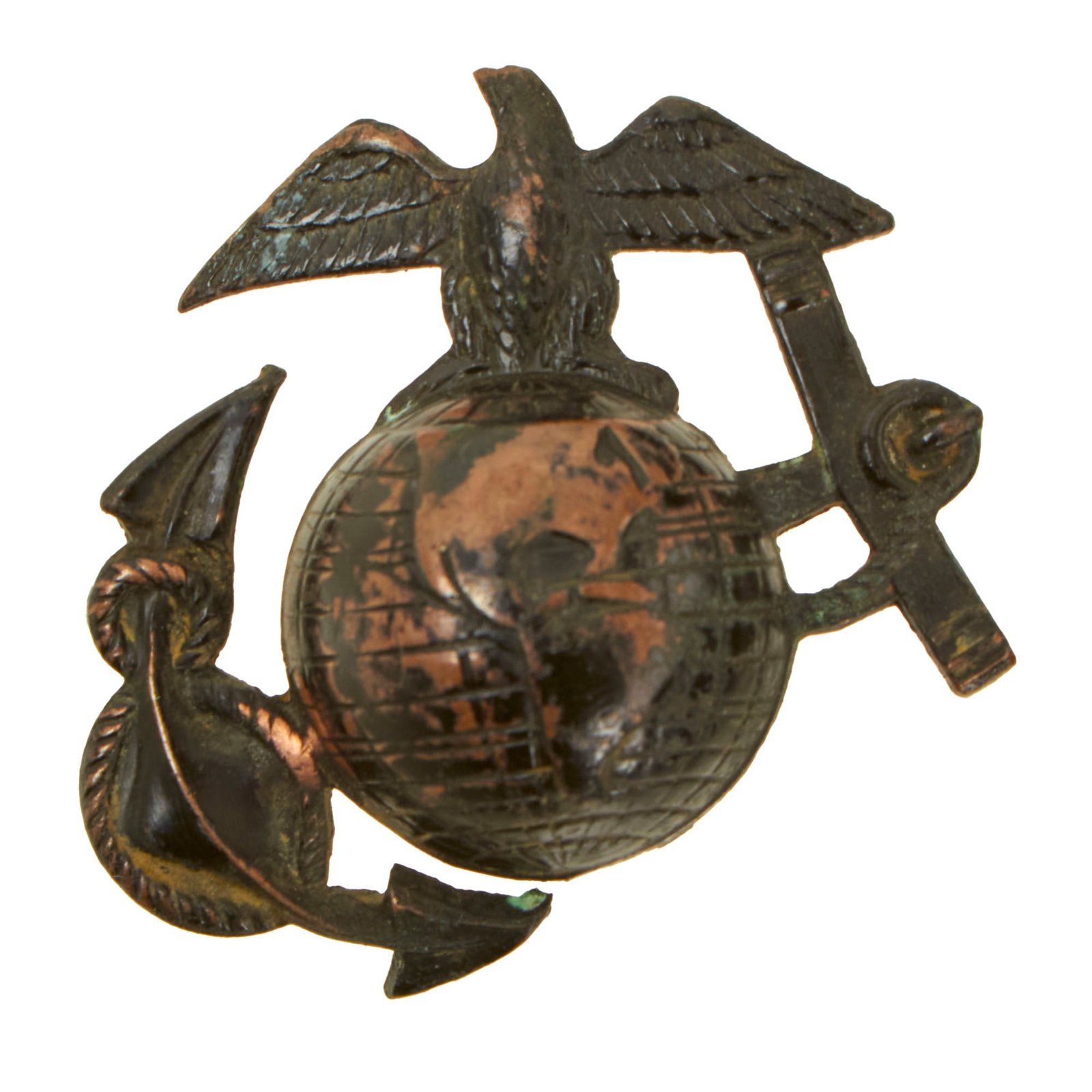 Buy Original U.S. WWI USMC EGA Eagle Globe Anchor Hat Device with Fastener | Original Firearms Antique For Sale