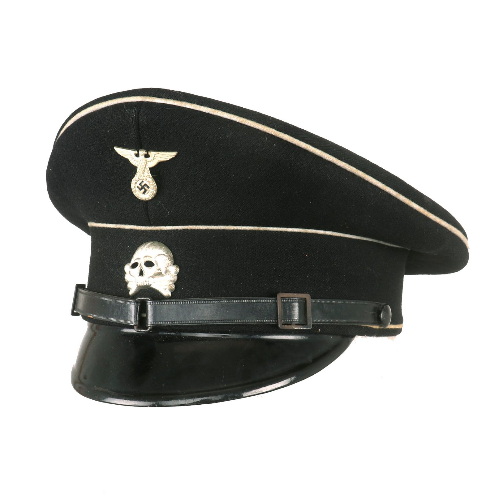 Buy Original German WWII Named Early Allgemeine SS EM/NCO Tuchmütze Visor Cap with RZM Tag - Size 57 | Original Firearms Antique For Sale