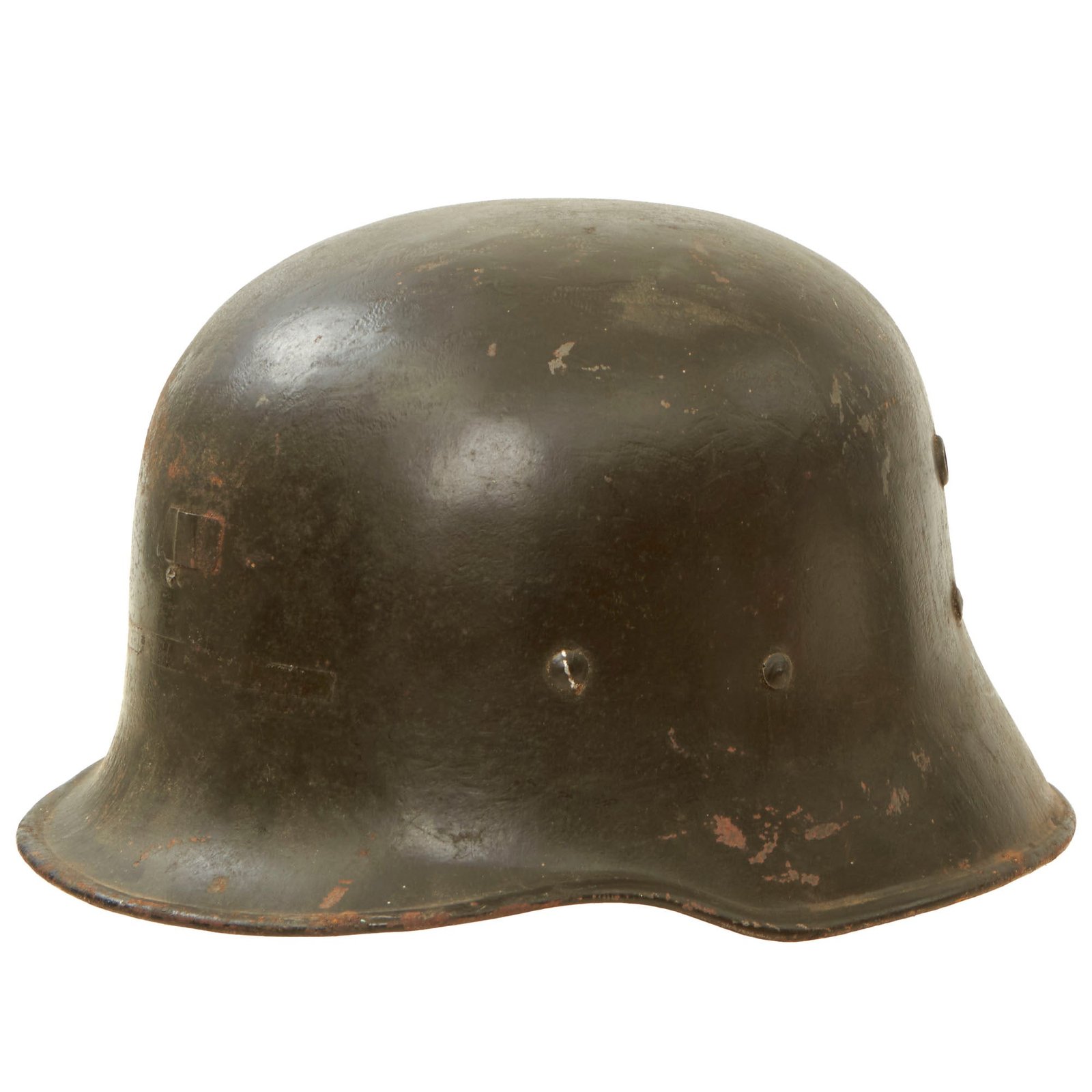 Buy Original Scarce German WWII Prototype Spanish M41 Steel Helmet with Liner & Chinstrap  - Only Known Example - marked ET64 | Original Firearms Antique For Sale