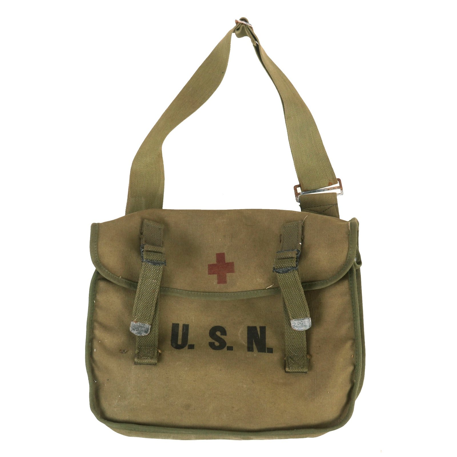 Buy Original U.S. WWII U. S. Navy First Aid Medical Corpsman Medical Kit Shoulder Bag with Contents | Original Firearms Antique For Sale