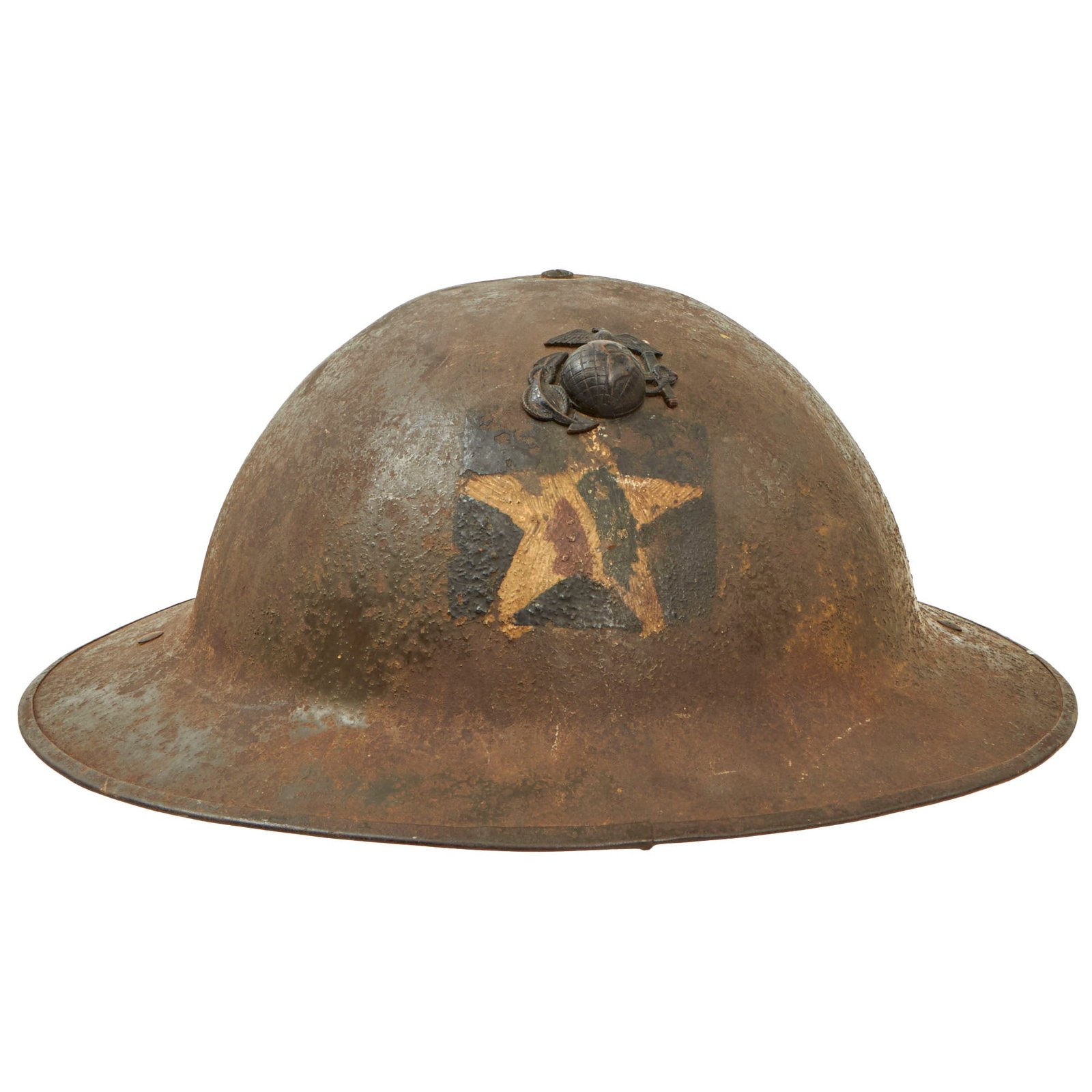 Buy Original U.S. WWI US Marine Corps Headquarters Company 5th Marines 2nd Division British Made Mk. I Doughboy Helmet Shell by Thomas Firth & Sons Ltd of Sheffield | Original Firearms Antique For Sale