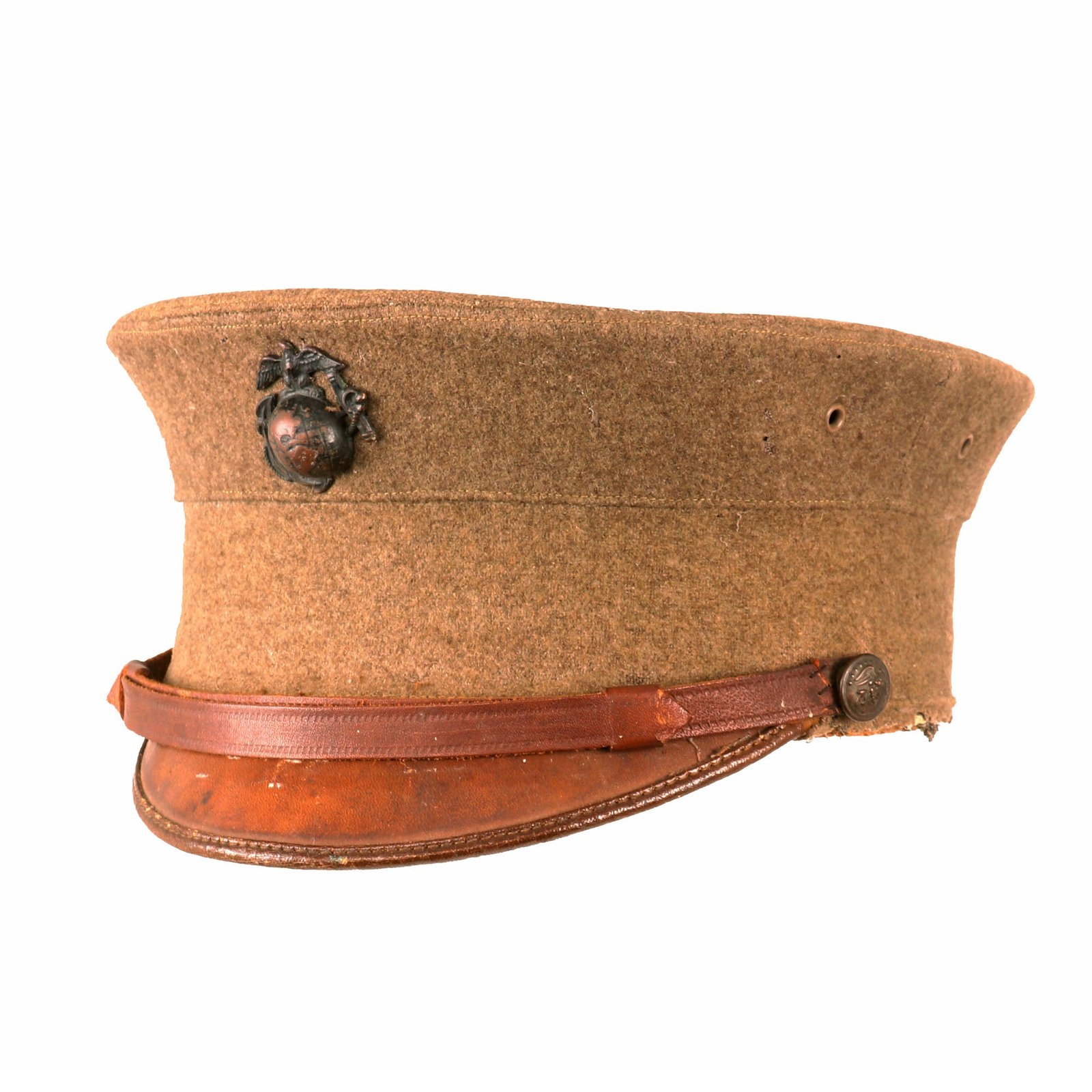 Buy Original WWI U.S. Marine Corps Summer Dress Enlisted Bell Crown Visor Cap - Size 7 1/8 | Original Firearms Antique For Sale