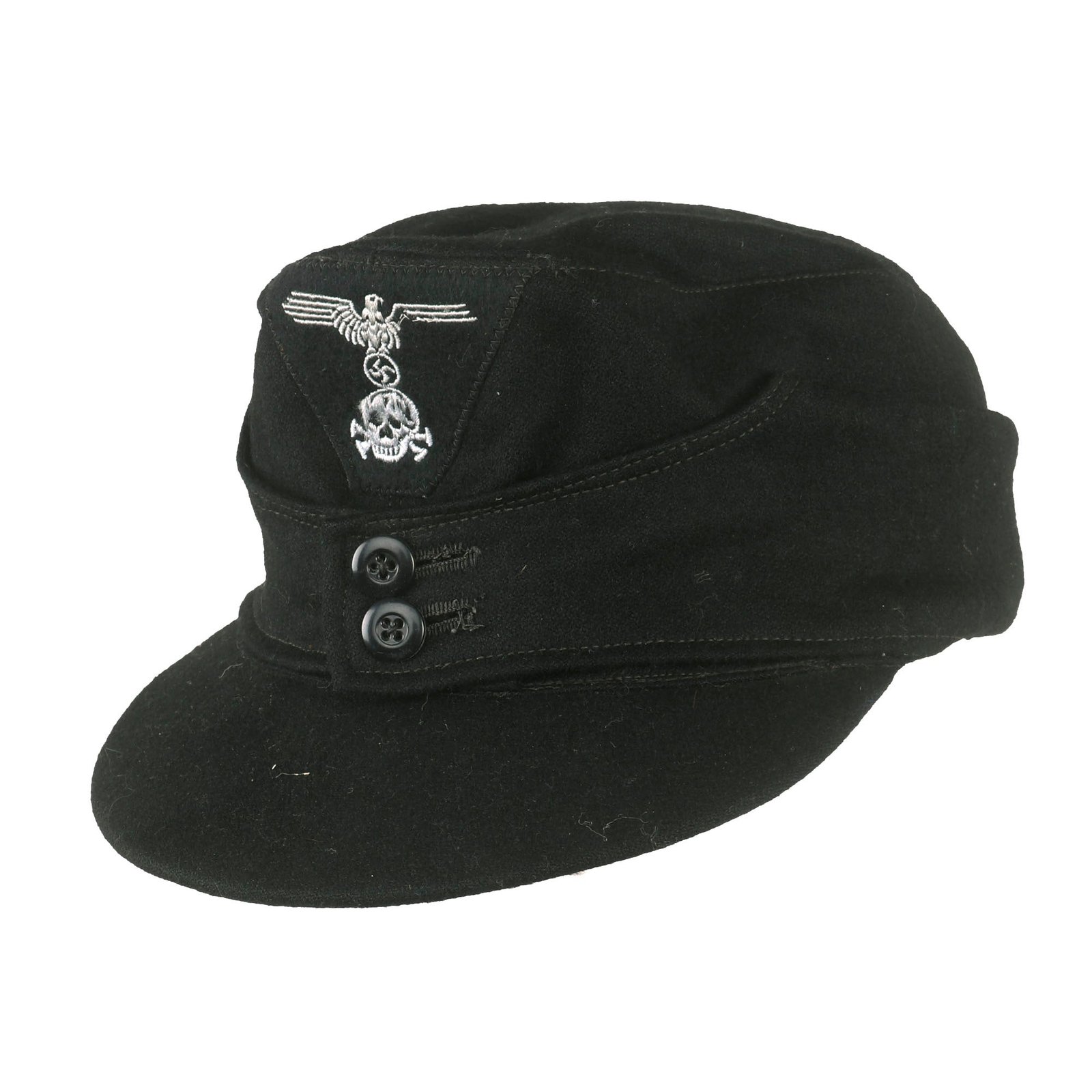 Buy Original German WWII Waffen-SS Panzer Black M43 Field Cap with HBT Lining - Size 56 | Original Firearms Antique For Sale