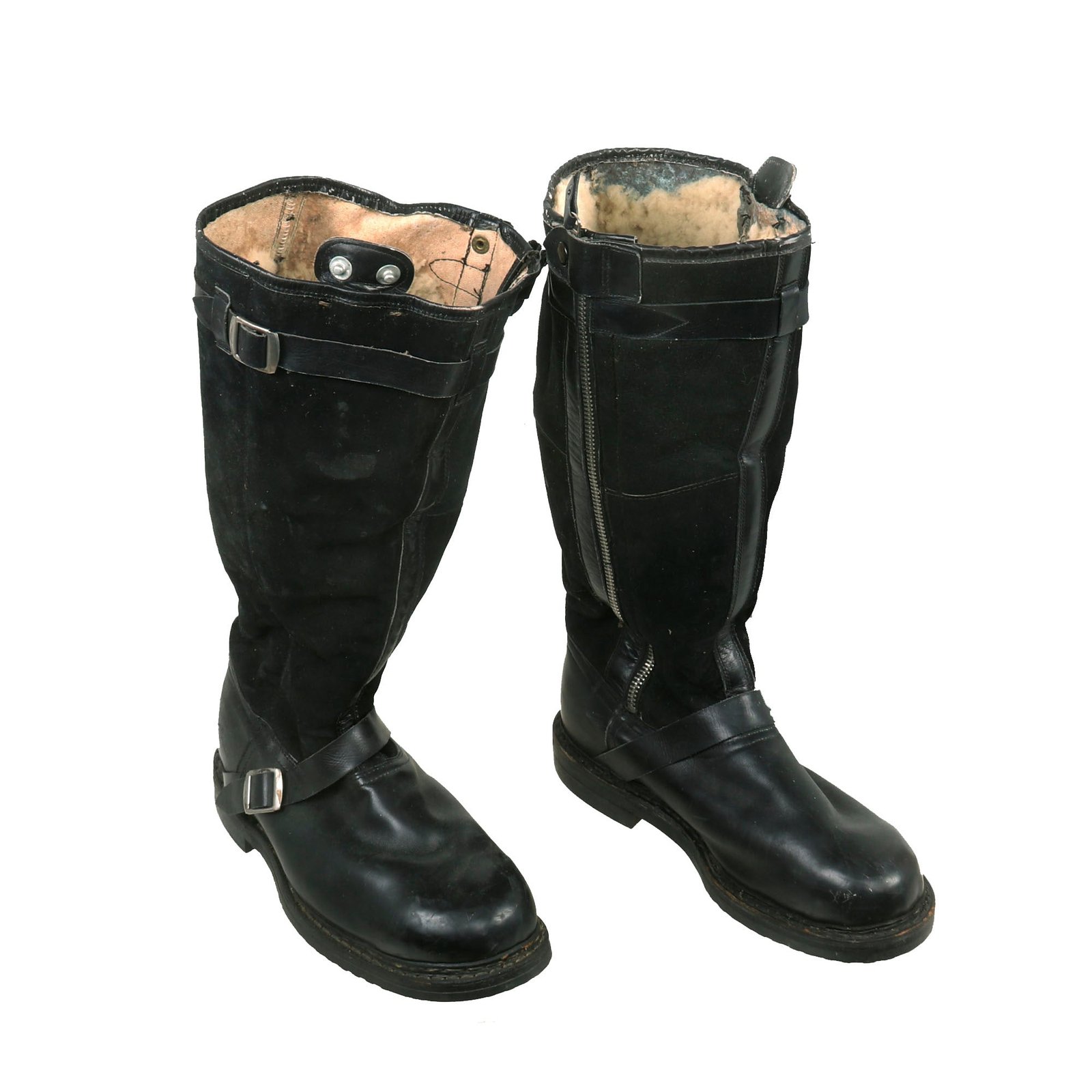 Buy Original German WWII Matched Pair of Luftwaffe Electric Heated Leather Flight Boots - Dated 1942 | Original Firearms Antique For Sale