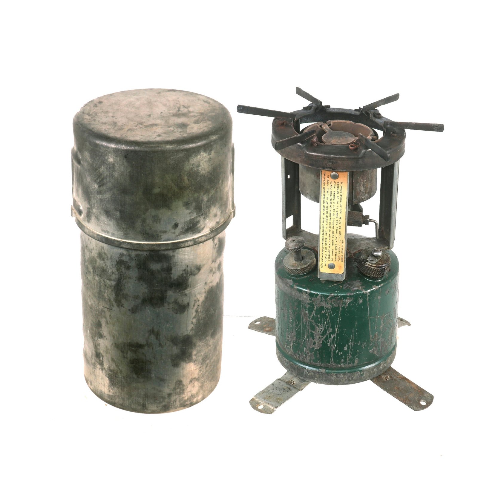 Buy Original WWII U.S. Issue American Gas Machine Company Gasoline Camp Stove in Bayonet "F" Canister - Dated 1941 | Original Firearms Antique For Sale