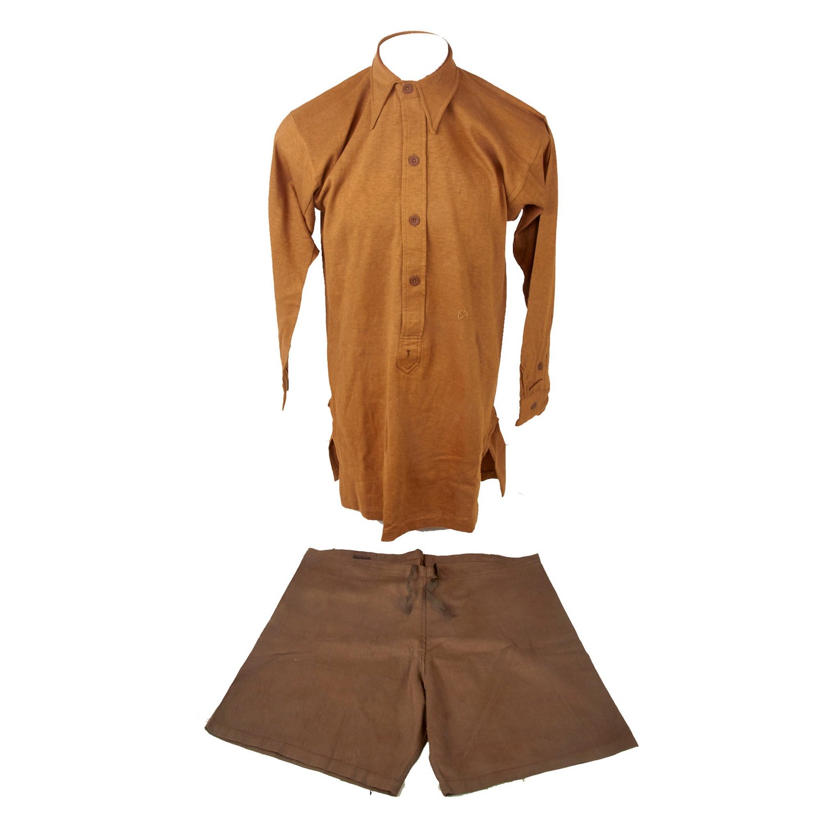 Buy Original German WWII Unissued NSDAP Brown Sports Shirt and Shorts for Paramilitary Organizations - SA, NSKK, RAD, Etc. | Original Firearms Antique For Sale