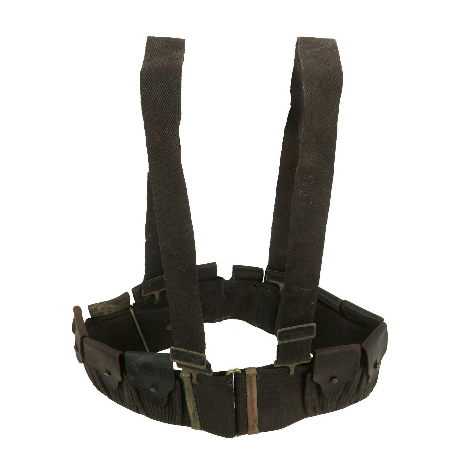 Buy Original U.S. Boxer Rebellion Era M1895 Lee Navy Rifle Mills Pocketed Cartridge Belt Complete with Suspenders & Bayonet Hook | Original Firearms Antique For Sale