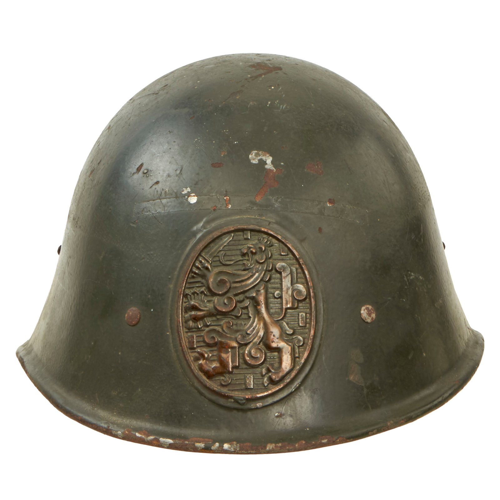 Buy Original Netherlands WWII Dutch M34 Steel Helmet With Badge and Original Paint - Complete | Original Firearms Antique For Sale