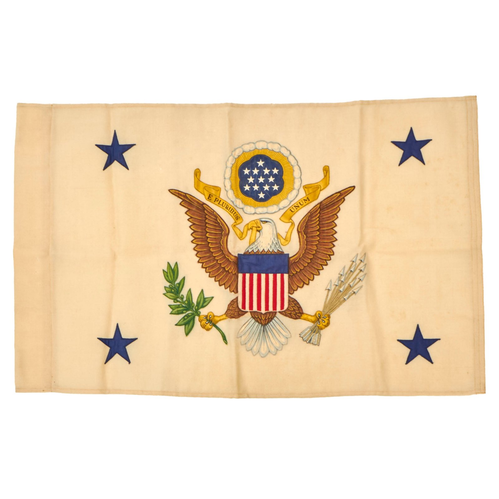 Buy Original U.S. Vietnam War Era Assistant Secretary of the Army Flag with Painted Eagle Seal - Dated 1960 - 18 x 26” | Original Firearms Antique For Sale