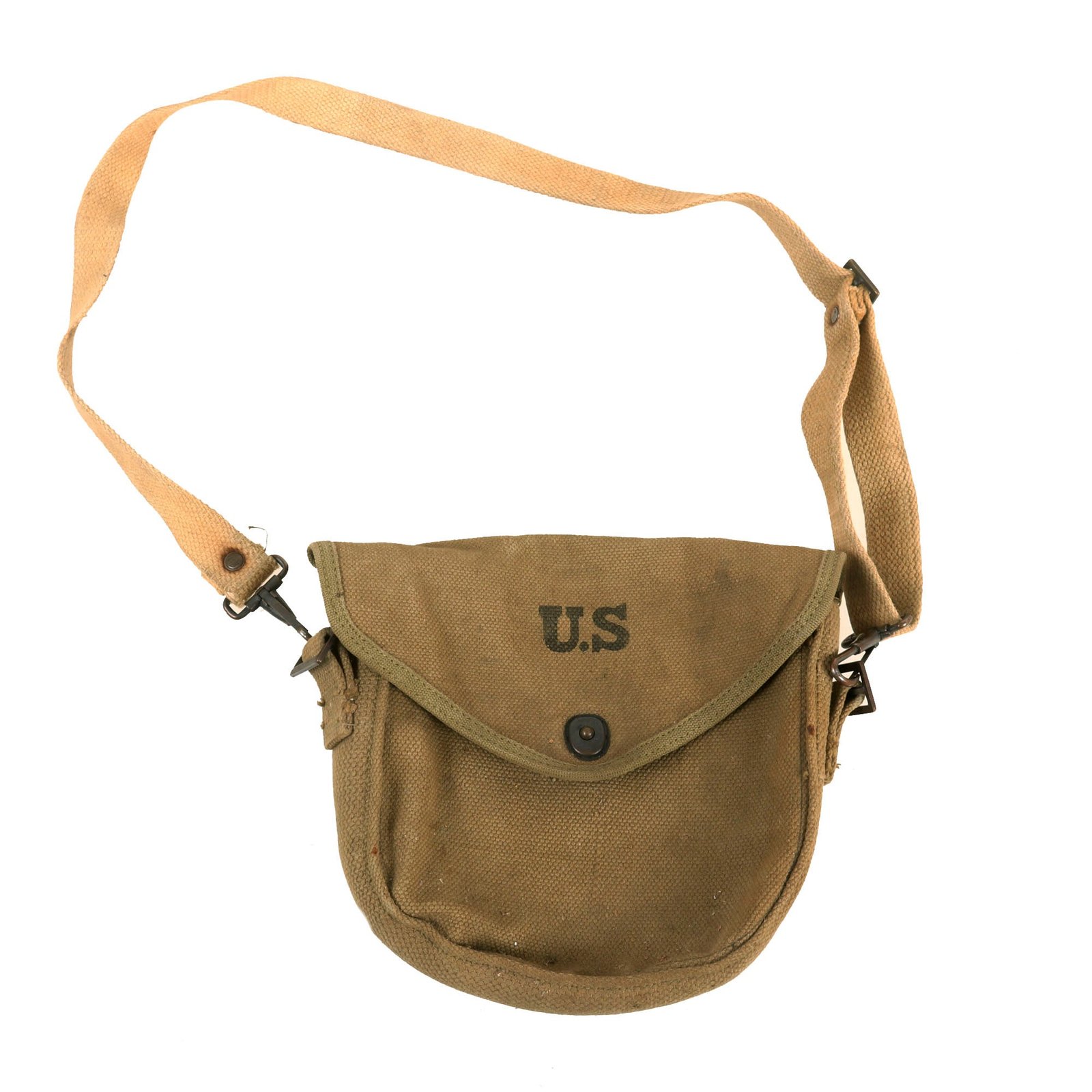 Buy Original U.S. WWII US 50 Round Drum Magazine Pouch For The M1921A Thompson Submachine Gun by R.M. Co - Dated 1942 | Original Firearms Antique For Sale
