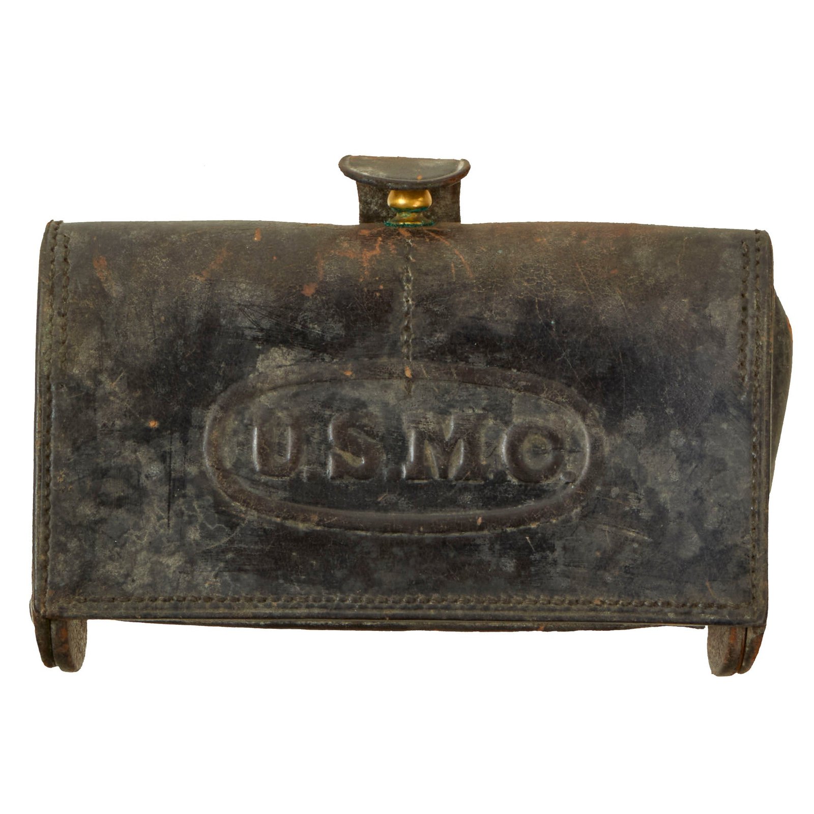 Buy Original U.S. Indian Wars Era U.S.M.C. Marked M1874 McKeever Cartridge Box for Trapdoor Springfield Rifle | Original Firearms Antique For Sale