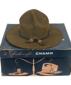 Buy Original U.S. WWII Officers Private Purchase Campaign Hat with Officer’s Cord & Chinstrap in Original Box - The Featherweight Champ | Original Firearms Antique For Sale