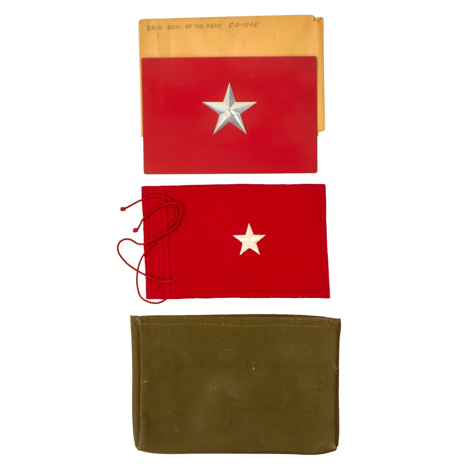 Buy Original U.S. Korean War Era Brigadier General’s Military Vehicle Identification Plate & Pennant in Carrier | Original Firearms Antique For Sale