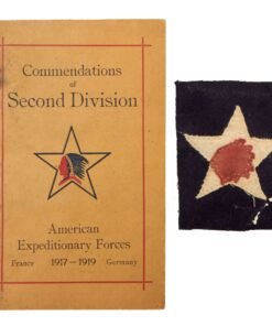 Buy Original U.S. WWI USMC 5th Marines Headquarters Company Uniform Insignia Patch with Commendations of 2nd Division Booklet - 2nd Division | Original Firearms Antique For Sale