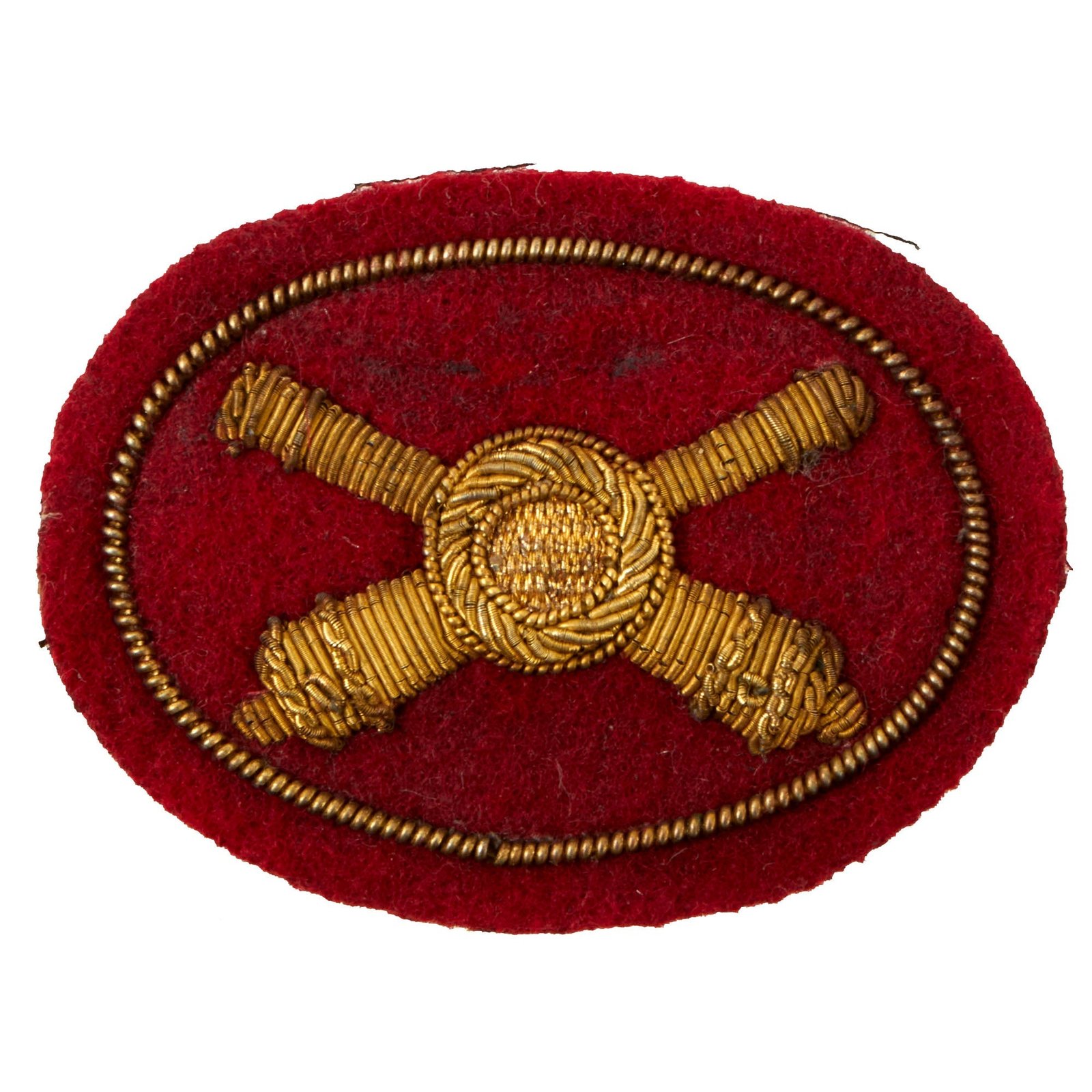 Buy Original U.S. Civil War Union Artillery Officers Red Felt Bullion Cap / Hat Insignia | Original Firearms Antique For Sale
